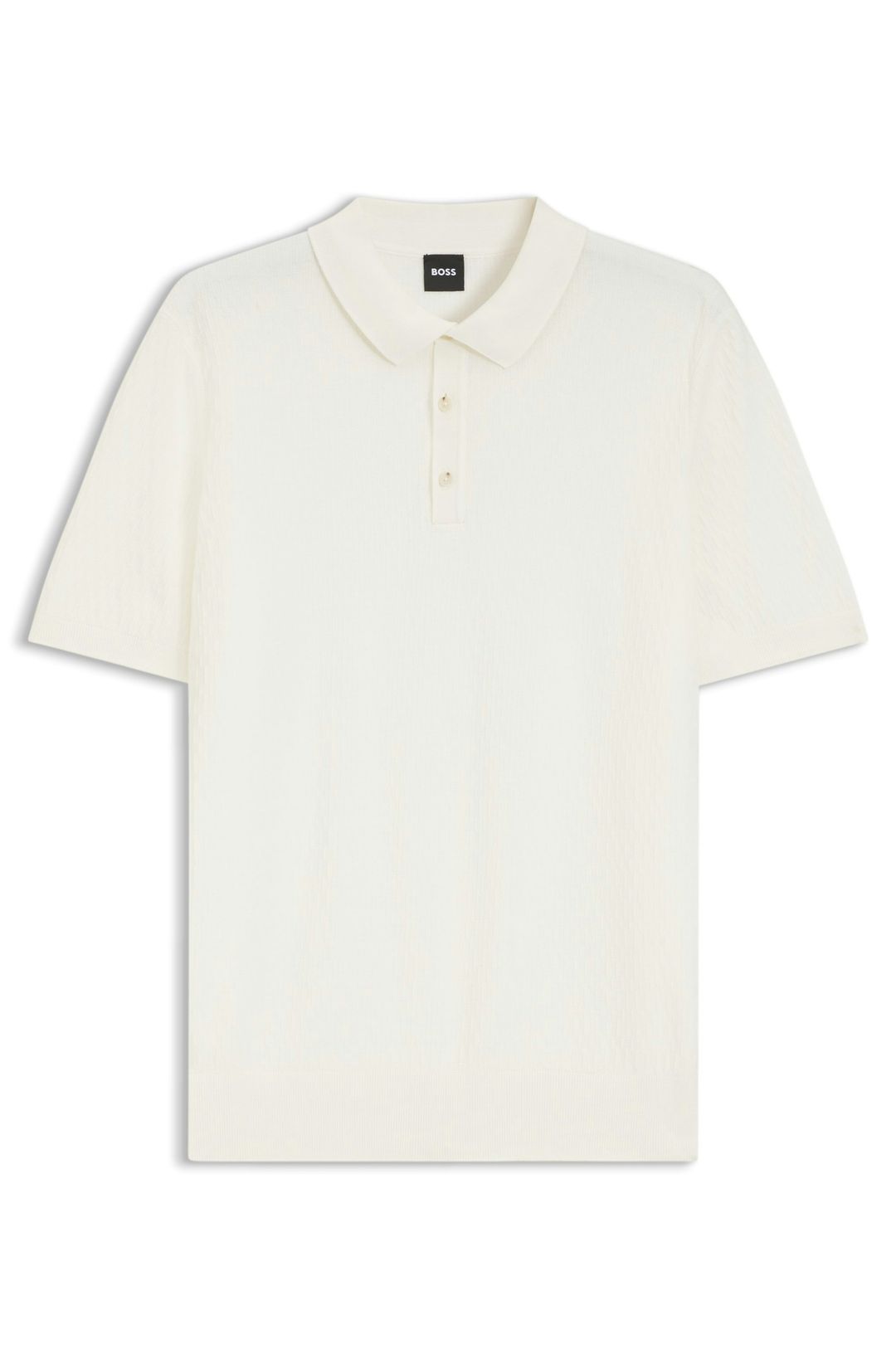 Polotričko  regular střihu ze strukturované tkaniny - Open White