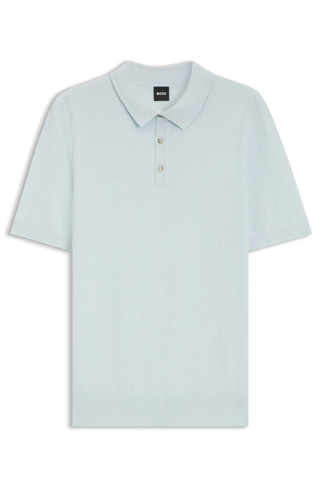Polotričko  regular střihu ze strukturované tkaniny - Open Blue