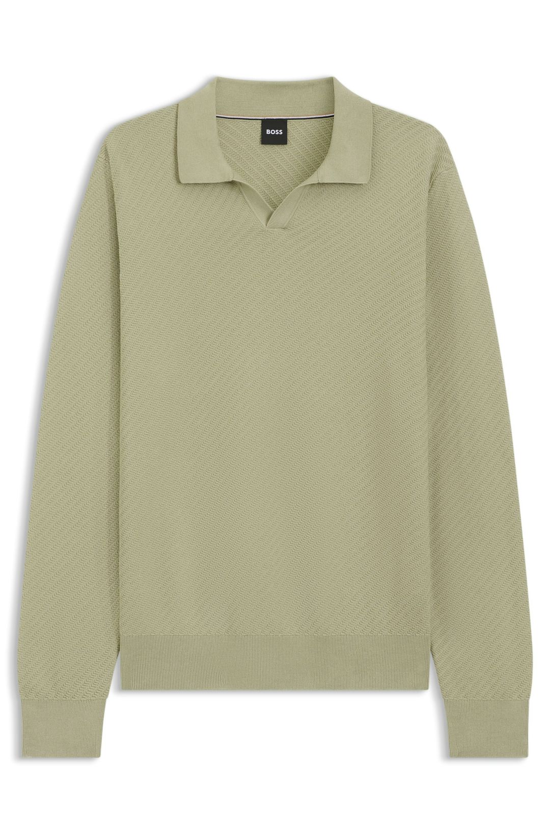 Pletený bavlněný svetr s límečkem Johnny - Dark Beige