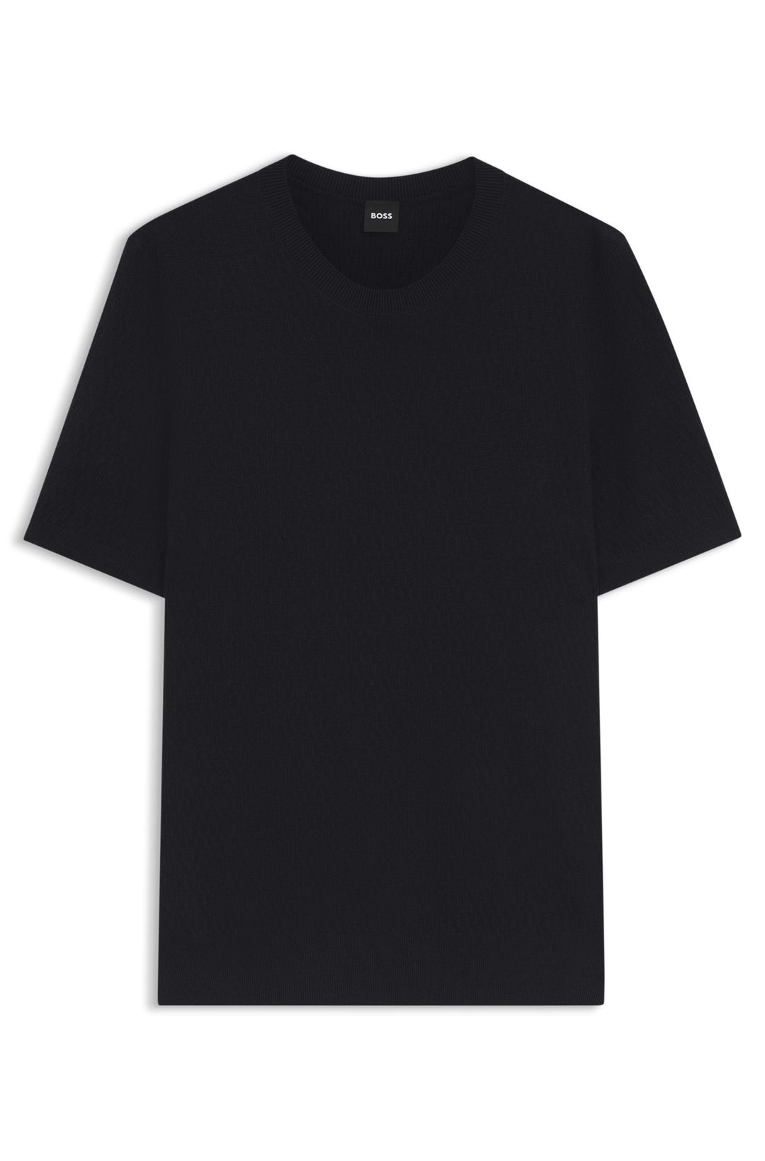 Tričko s krátkým rukávem a pletenou strukturou - Dark Blue