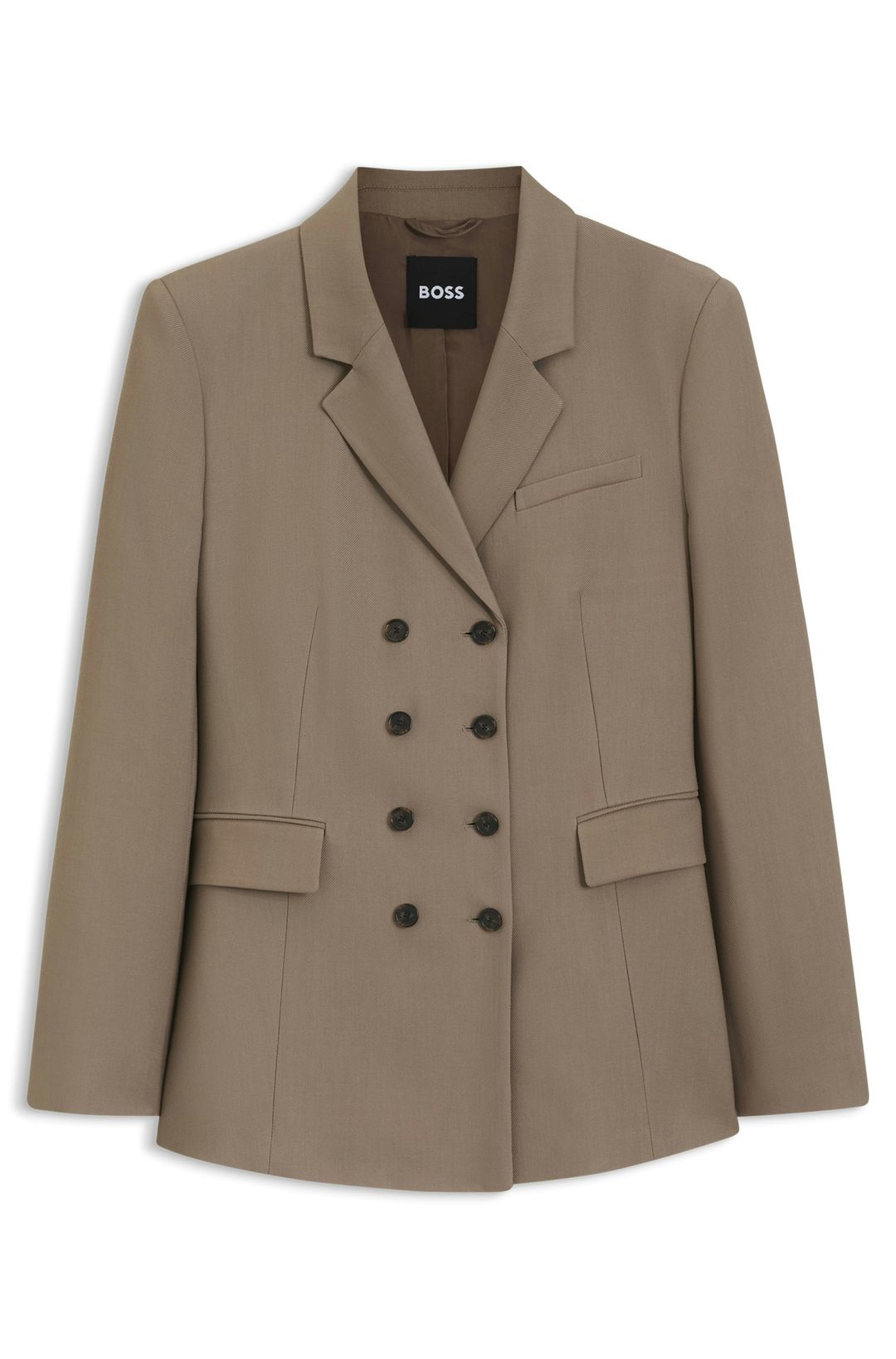 Úzký blazer z gabardénového kepru - Brown Overflow