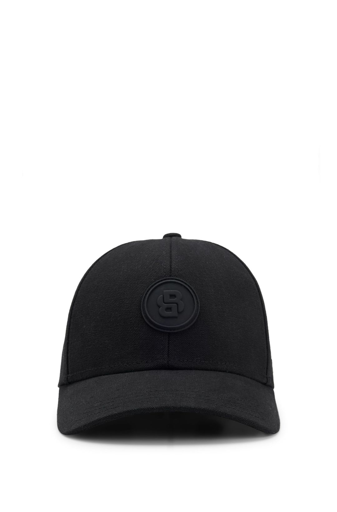 Bavlněná plátěná čepice s monogramem Double B - Black