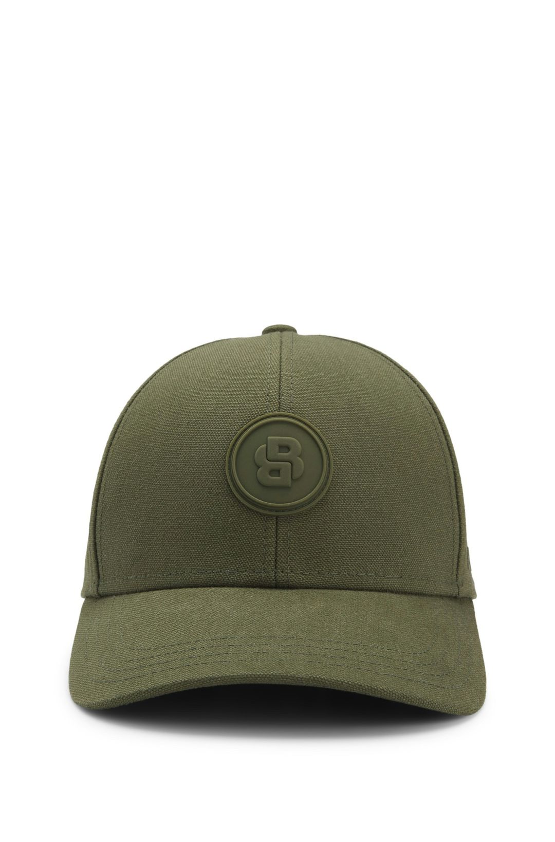 Bavlněná plátěná čepice s monogramem Double B - Open Green