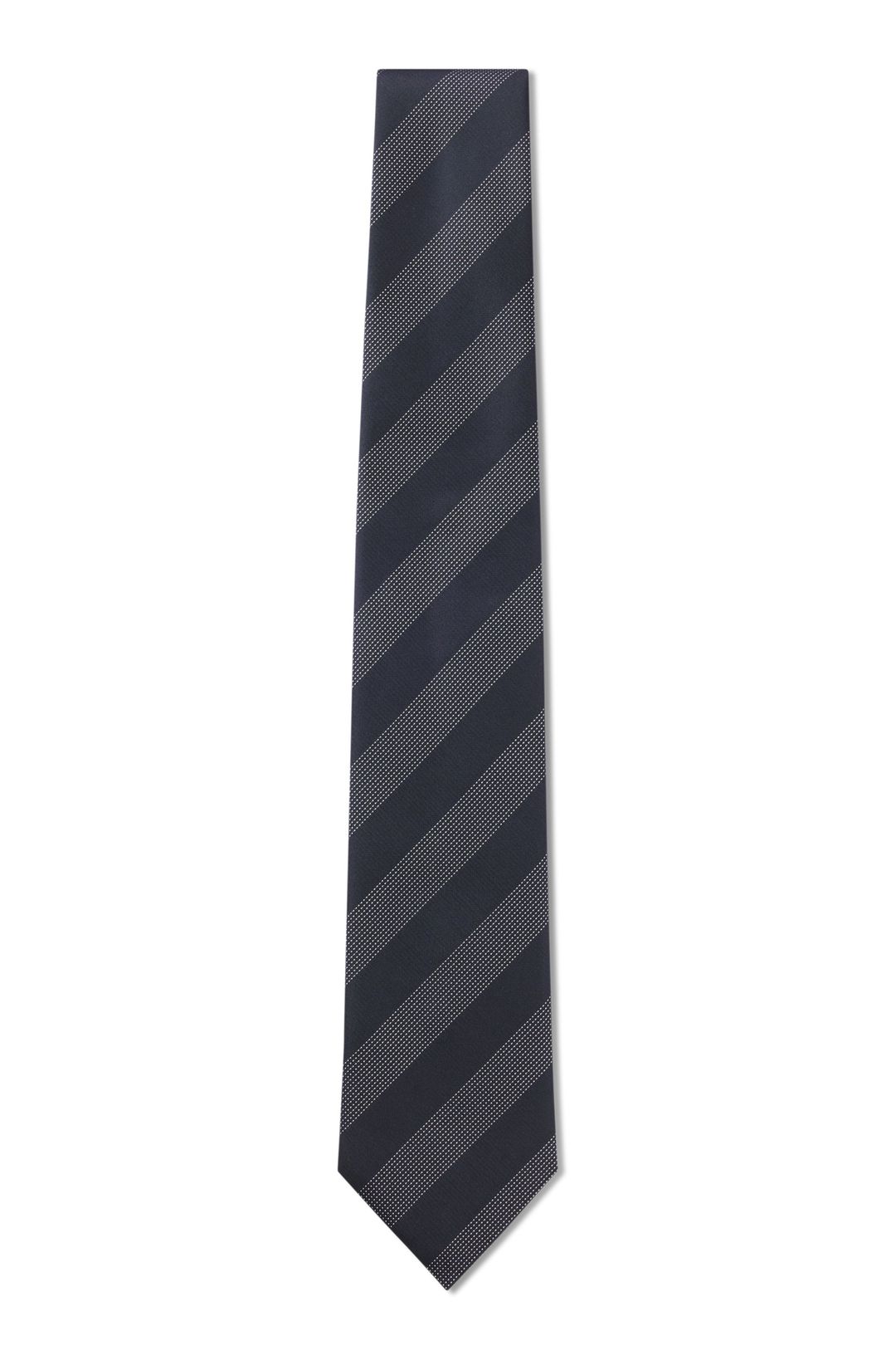 Hedvábná kravata BOSS s proužkovaným vzorem - Dark Blue