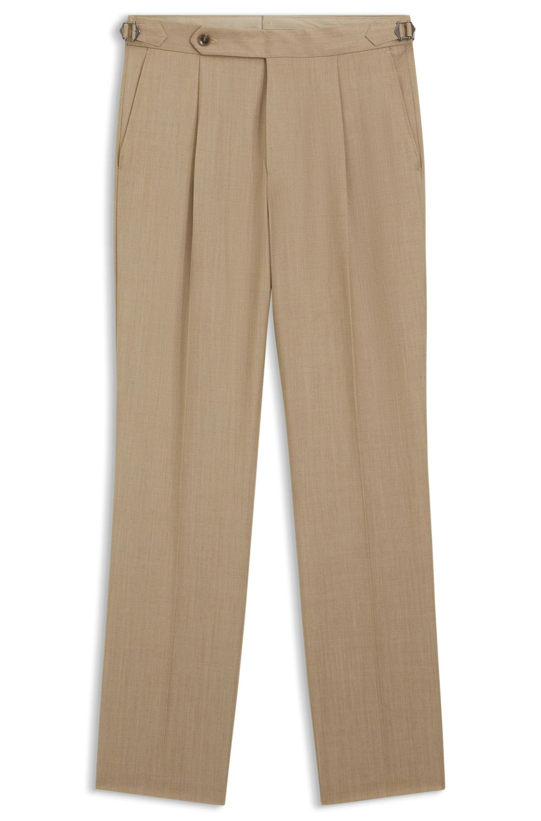 Kalhoty zúženého střihu z panenské vlny serge - Medium Beige