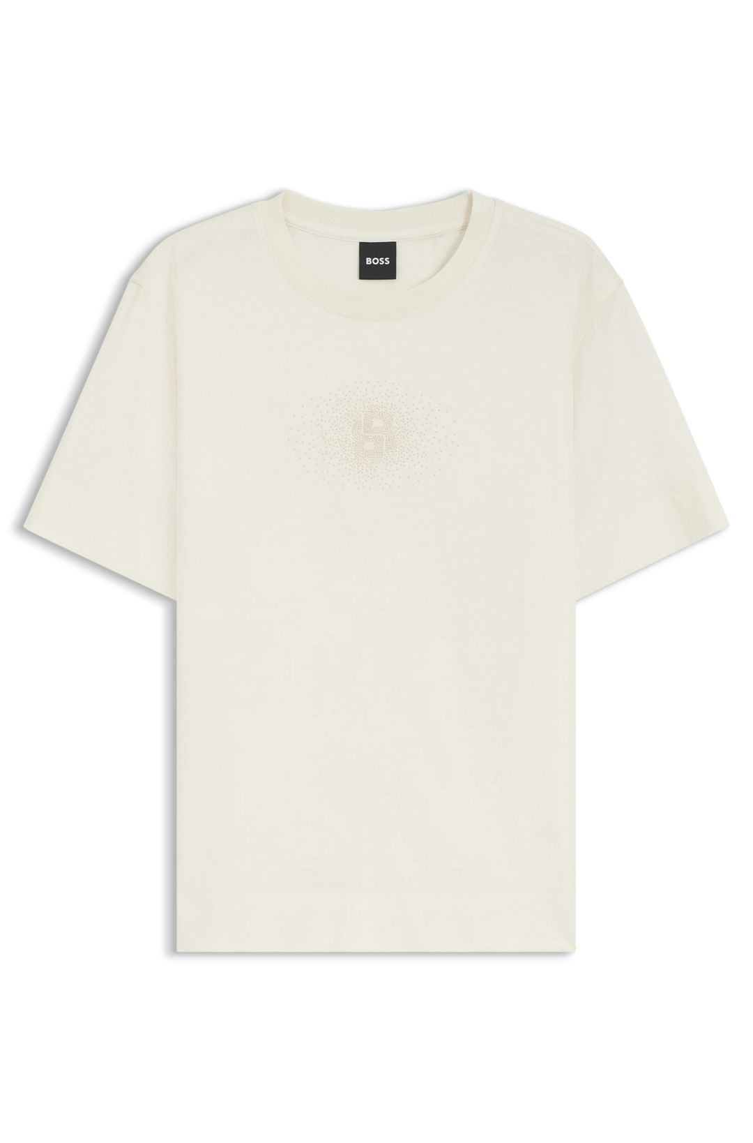Bavlněné tričko regular střihu s výšivkou monogramu Double B - Open White