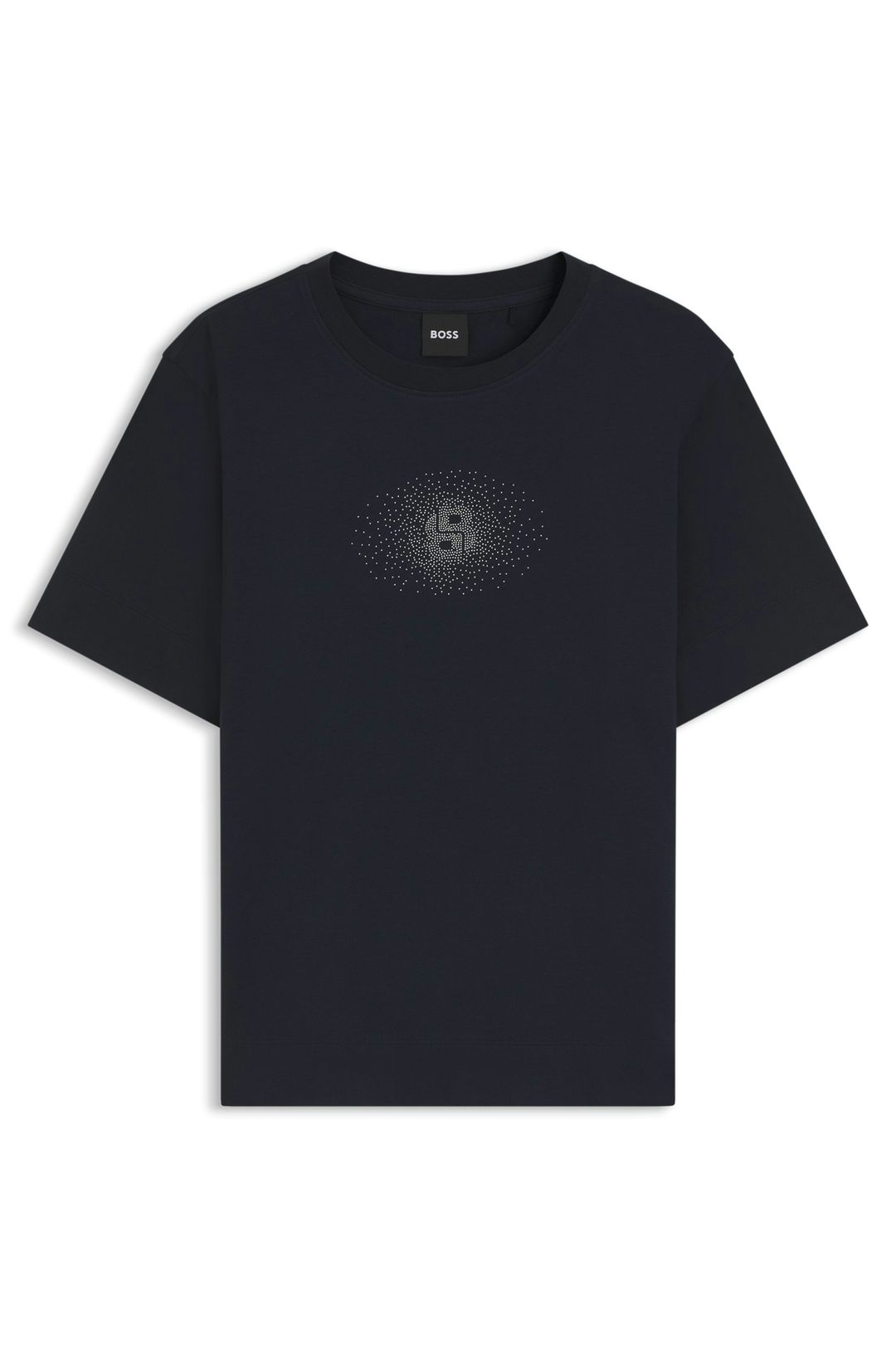 Bavlněné tričko regular střihu s výšivkou monogramu Double B - Dark Blue