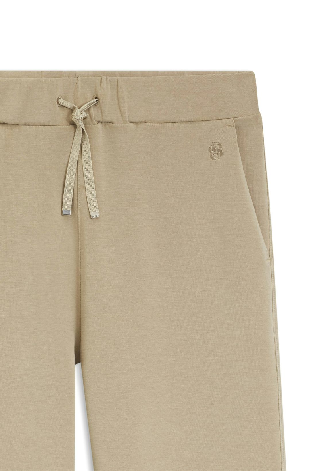 Volné kalhoty z dvouvrstvého scuba žerzeje - Beige Overflow