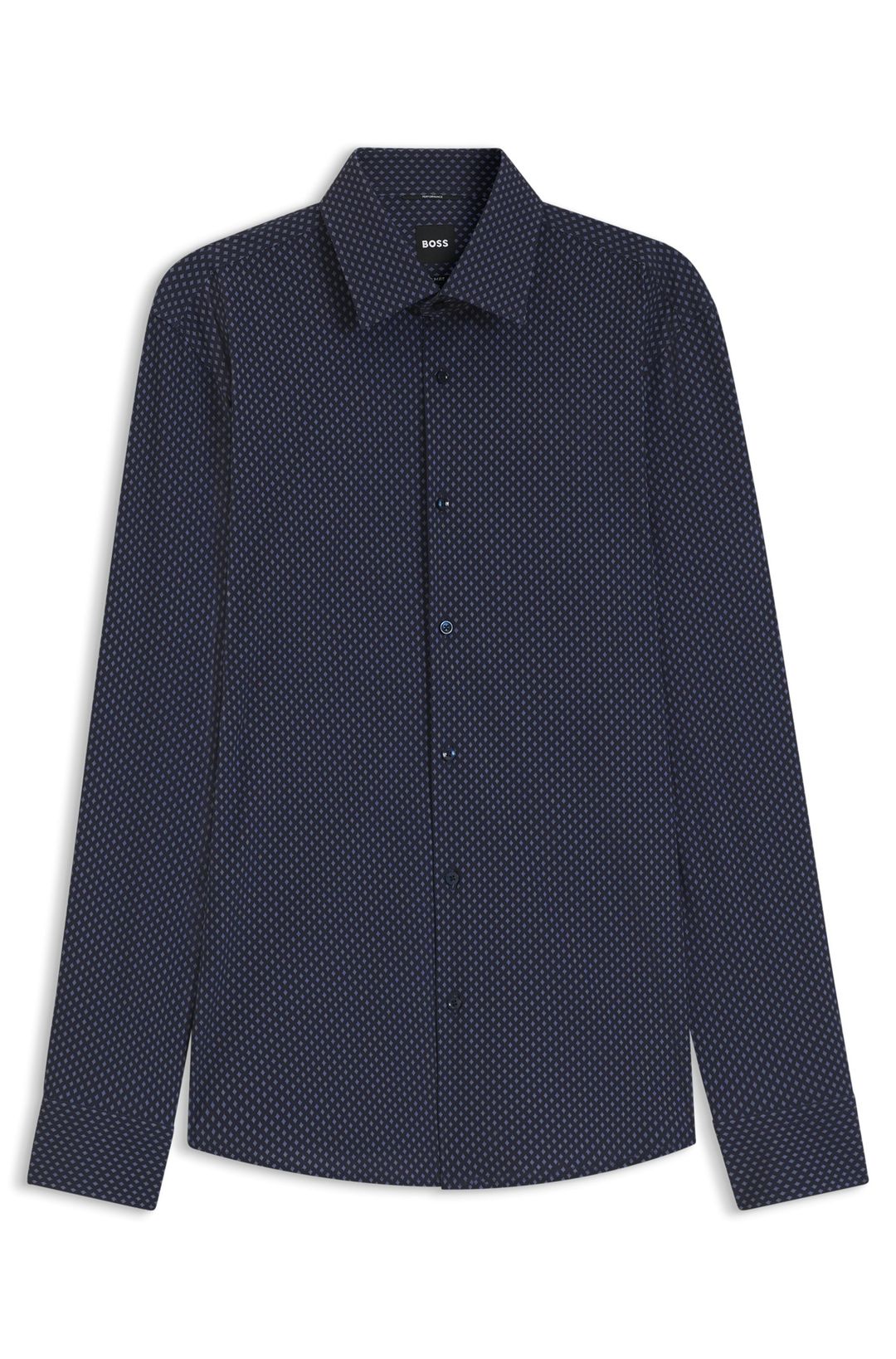 Tričko slim fit z potištěné strečové látky - Dark Blue