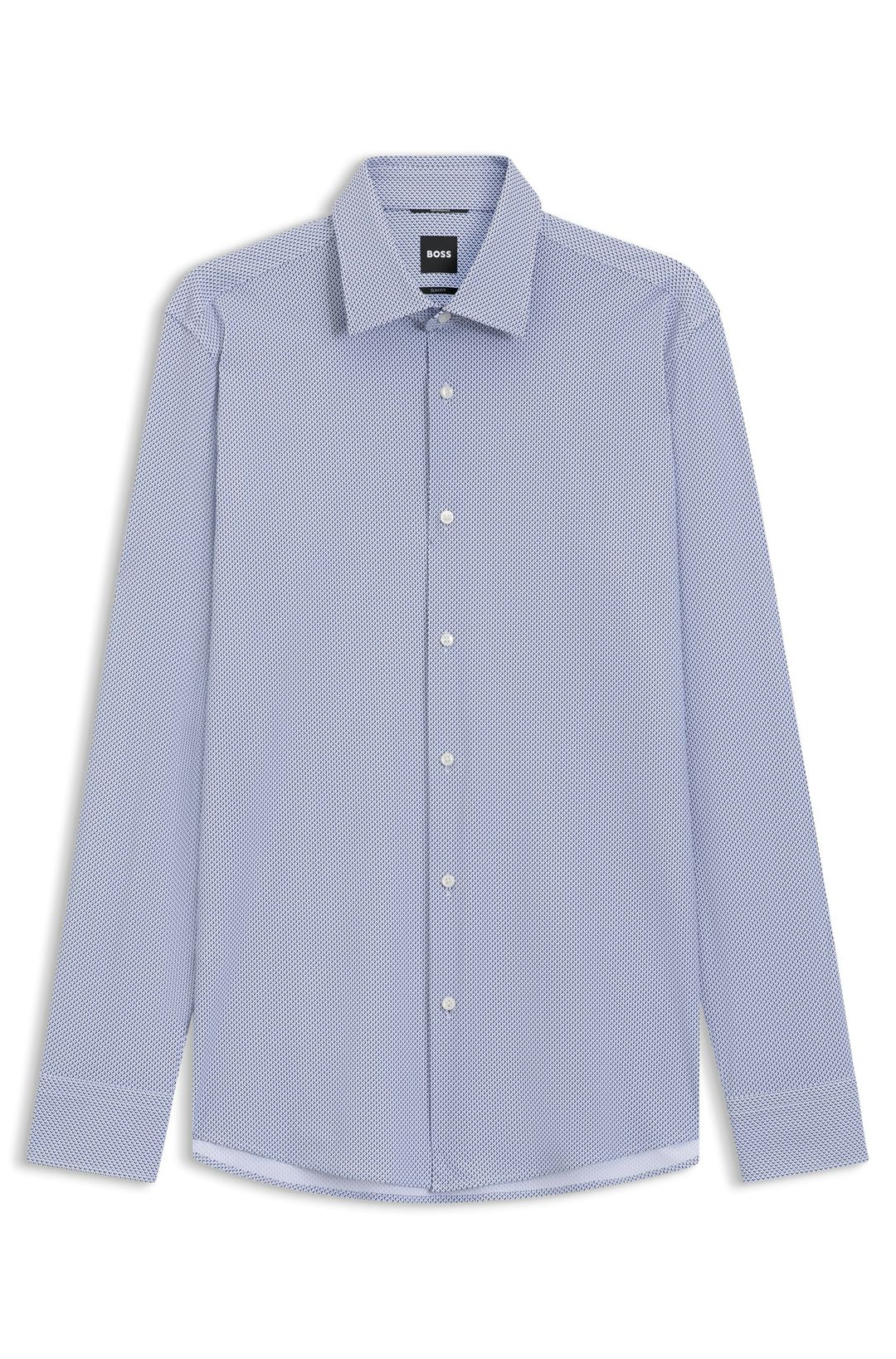 Tričko slim fit z potištěné strečové látky - Light/Pastel Blue