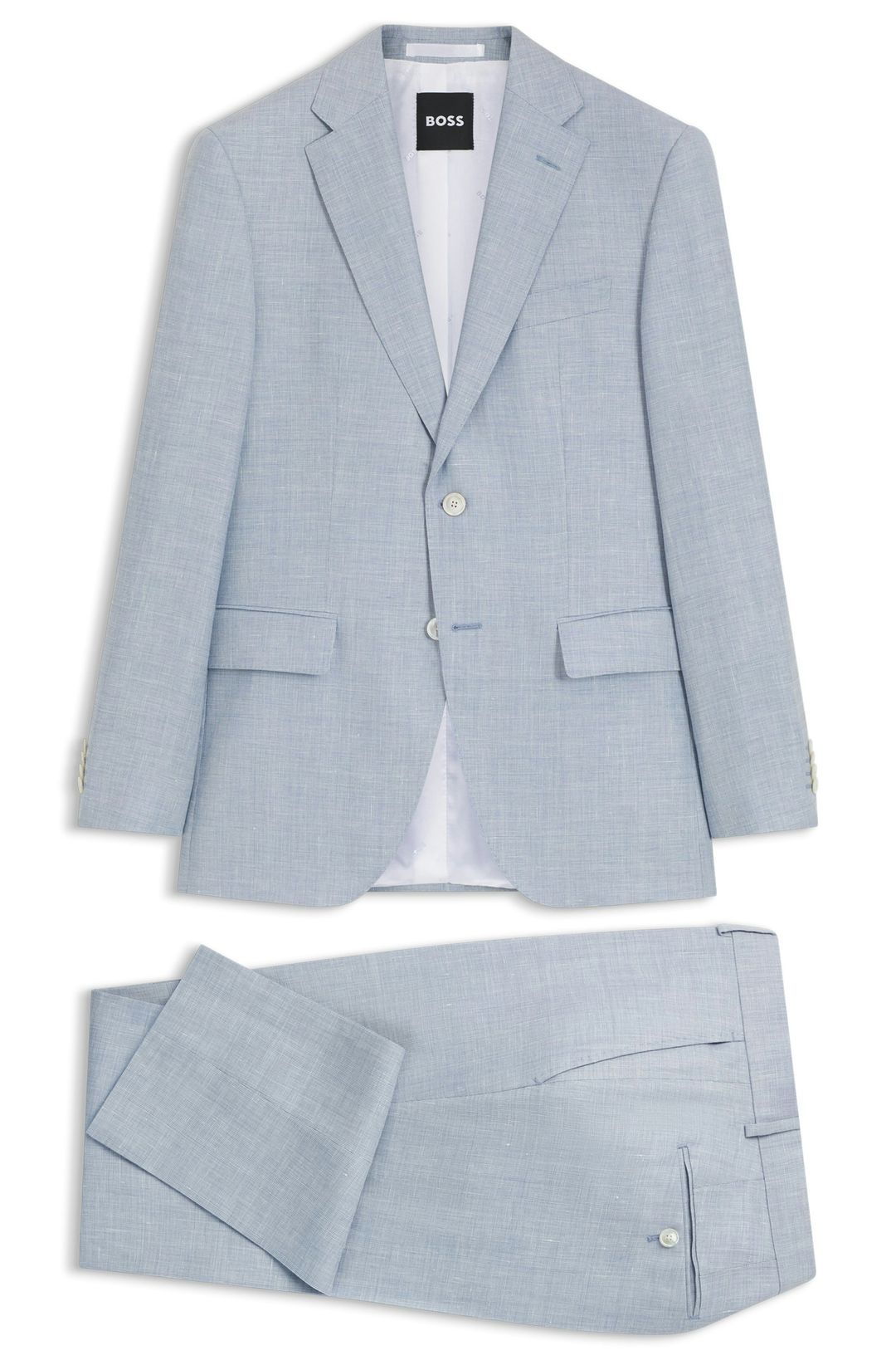 Dvoudílný oblek regular střihu z kostkované látky - Light/Pastel Blue