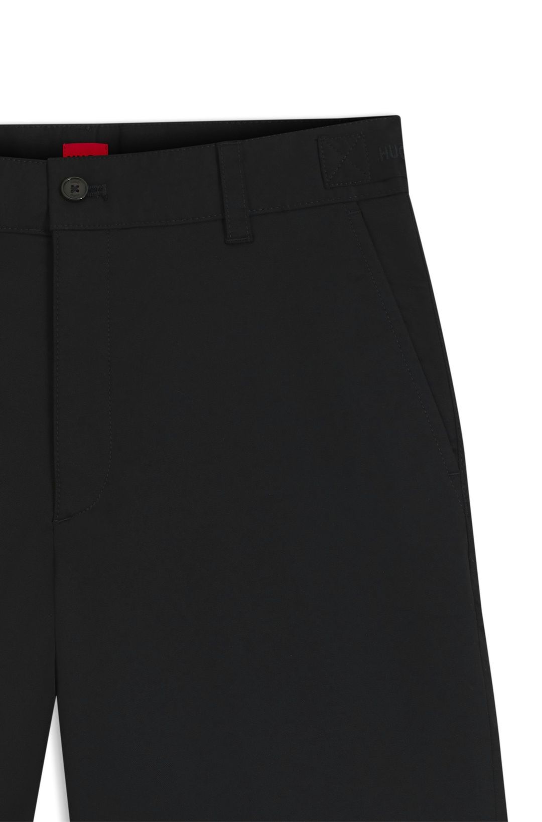 Šortky slim fit z mercerované strečové bavlny - Black