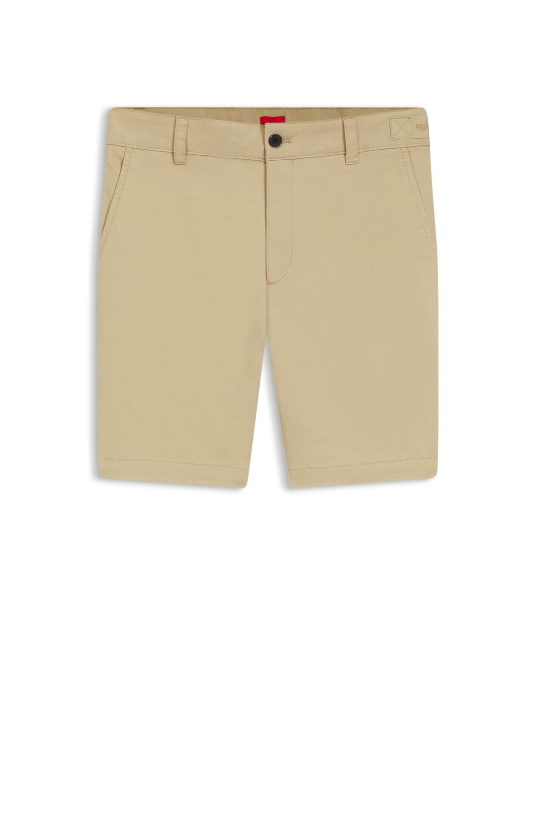 Šortky slim fit z mercerované strečové bavlny - Medium Beige