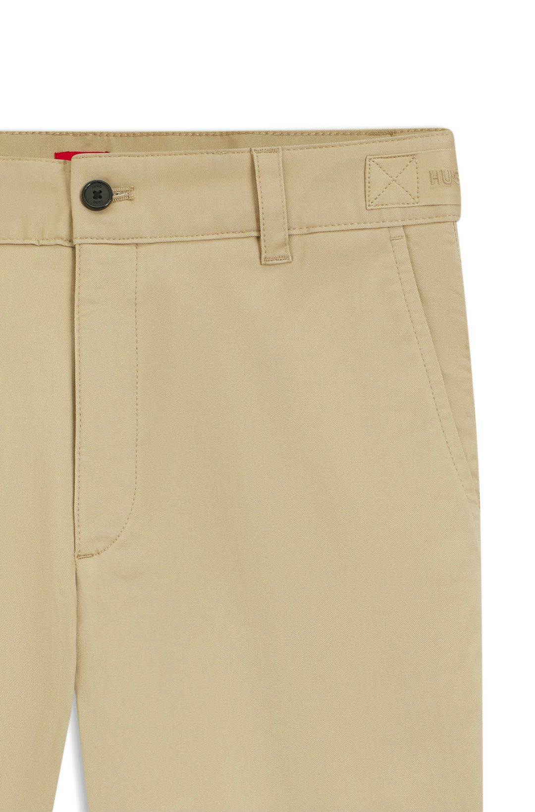 Šortky slim fit z mercerované strečové bavlny - Medium Beige