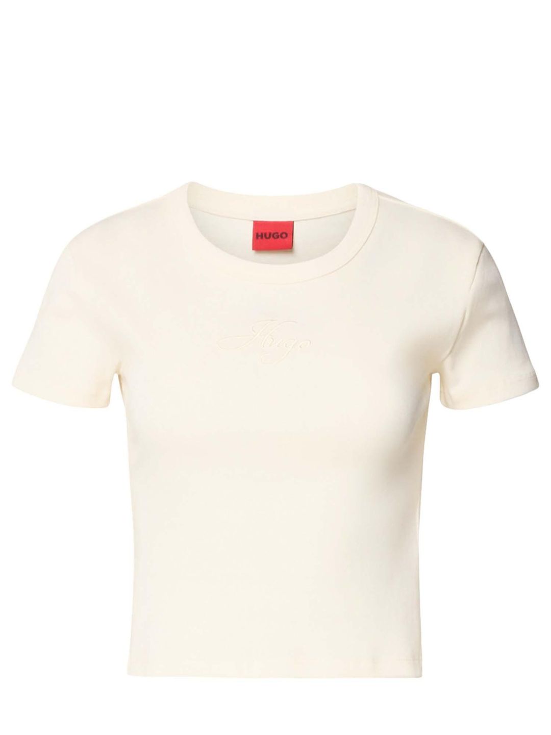 Tričko z bavlněné směsi s vyšívaným logem - Open White