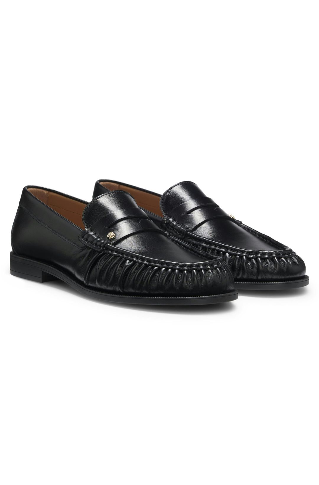 Kožené mokasíny s monogramem Double B - Black
