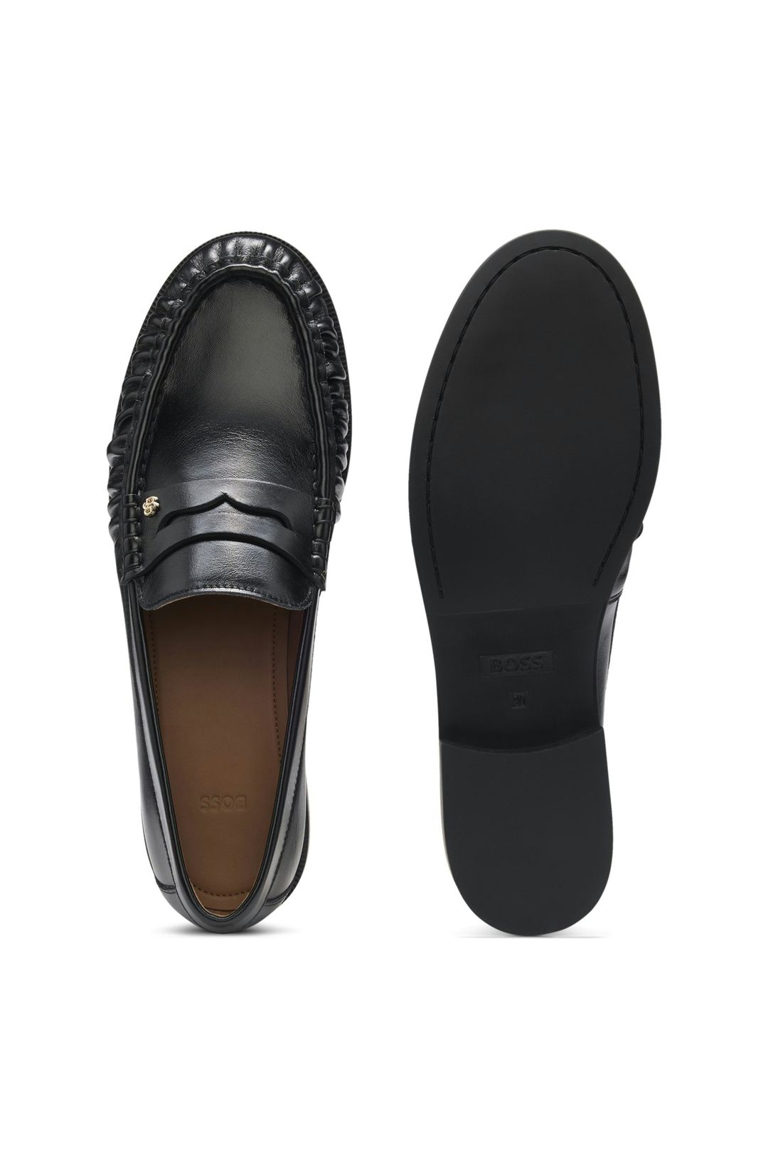 Kožené mokasíny s monogramem Double B - Black
