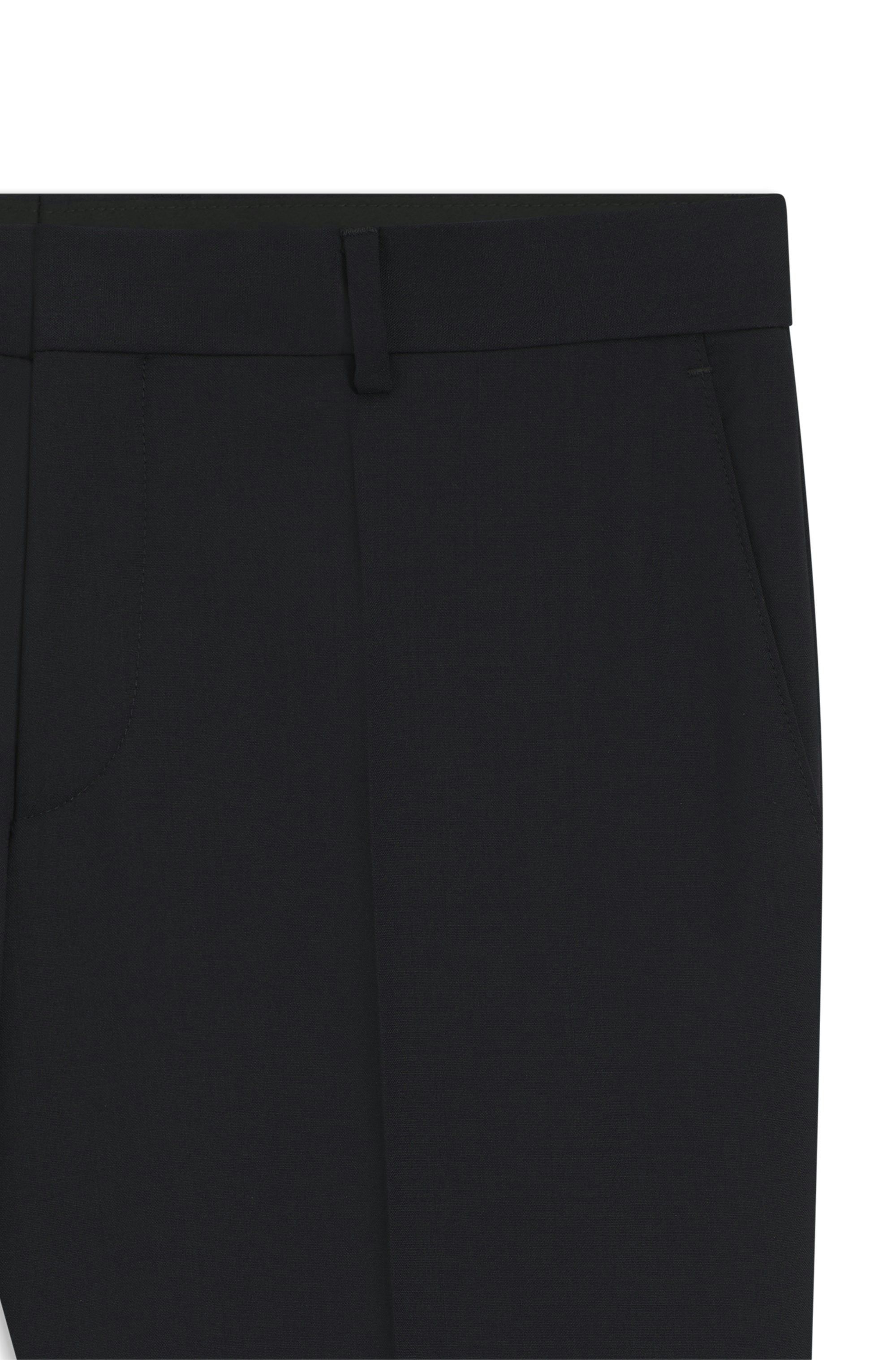 Kalhoty slim fit ze vzorované panenské vlny - Dark Blue