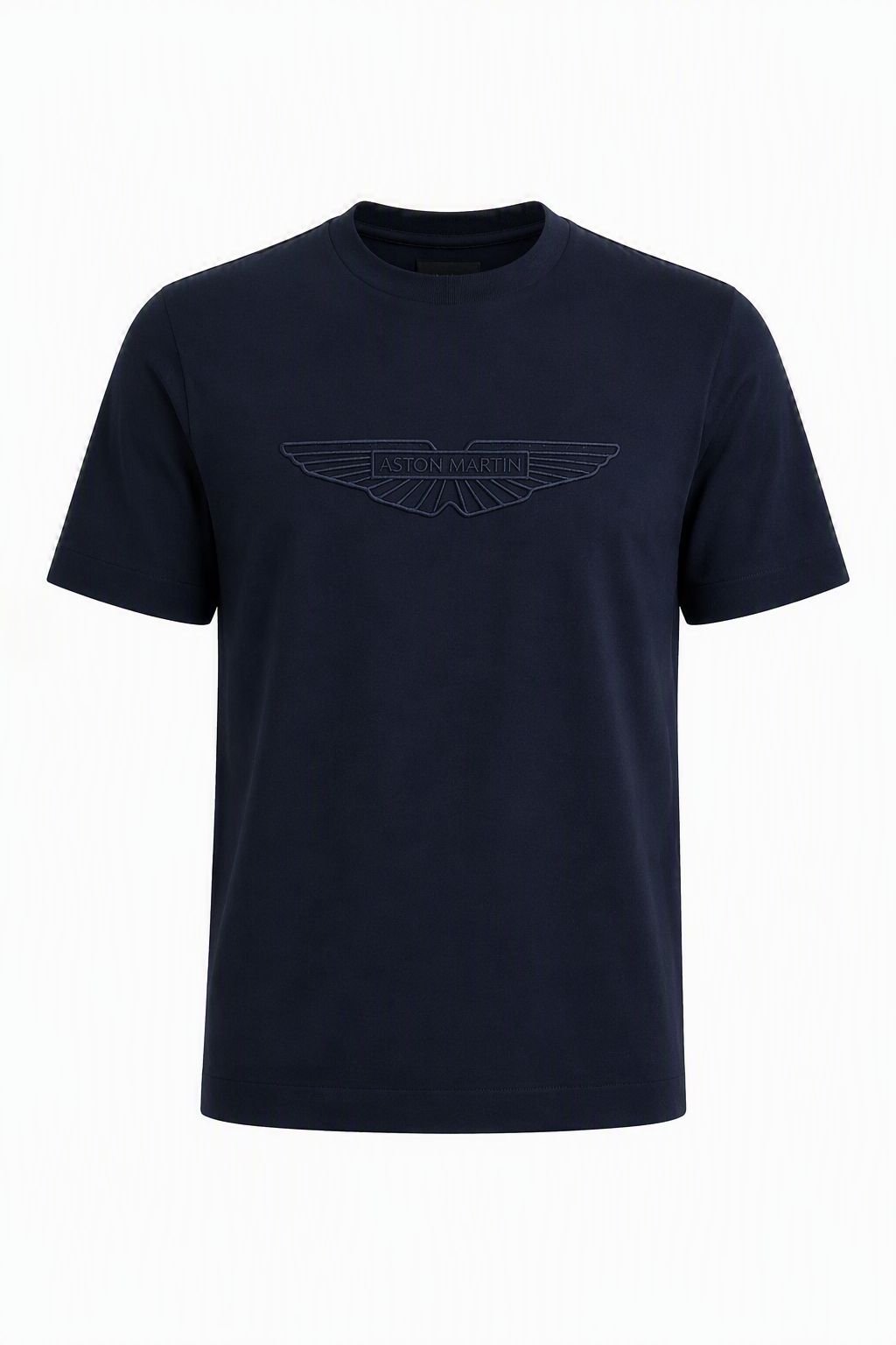 Tričko BOSS x ASTON MARTIN z mercerizované bavlny s vyšívanými křídly - Dark Blue