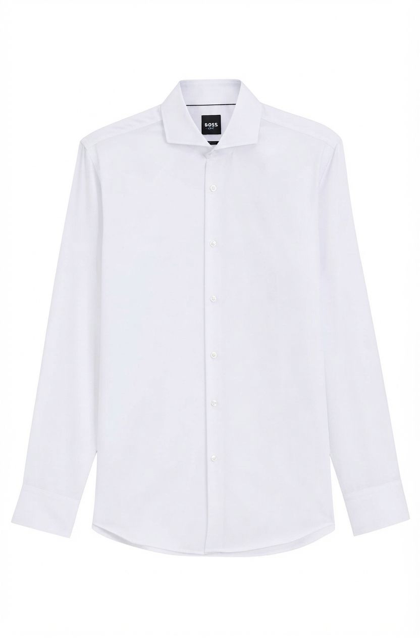 Košile BOSS ONE slim fit z nemačkavé oxfordské bavlny - White