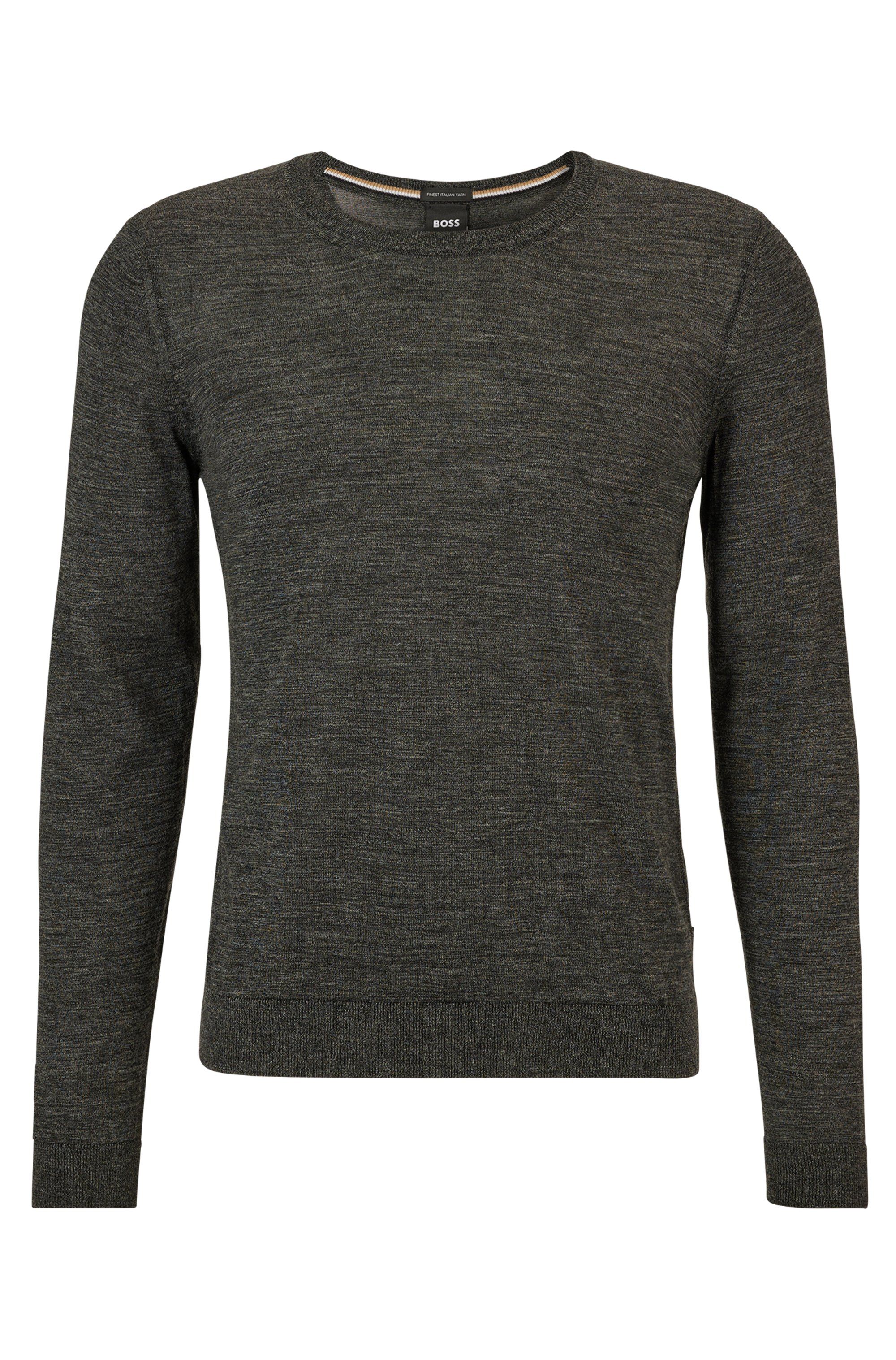 Svetr slim fit z merino vlny - Black