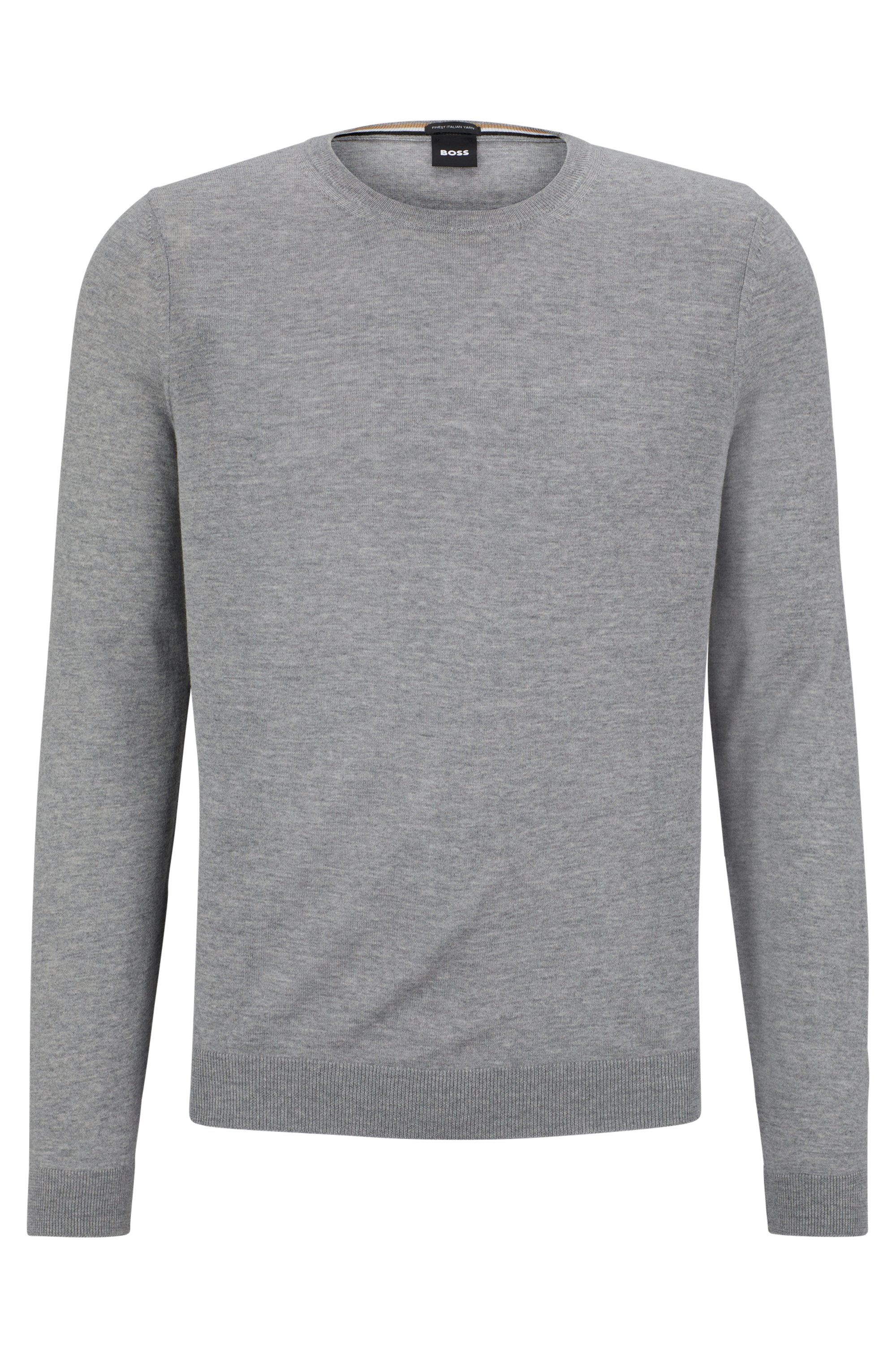 Svetr slim fit z merino vlny - Silver