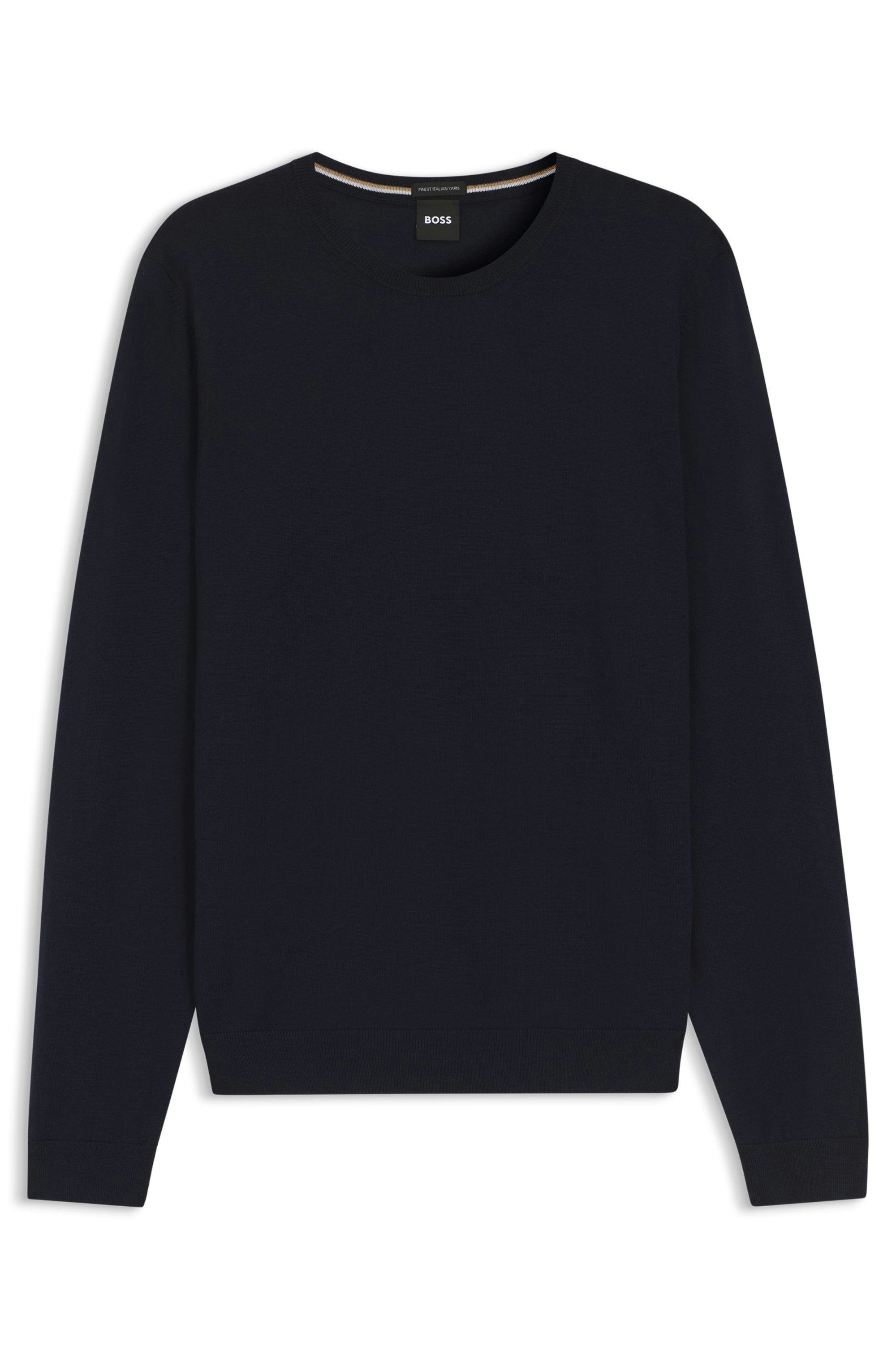 Svetr slim fit z merino vlny - Dark Blue