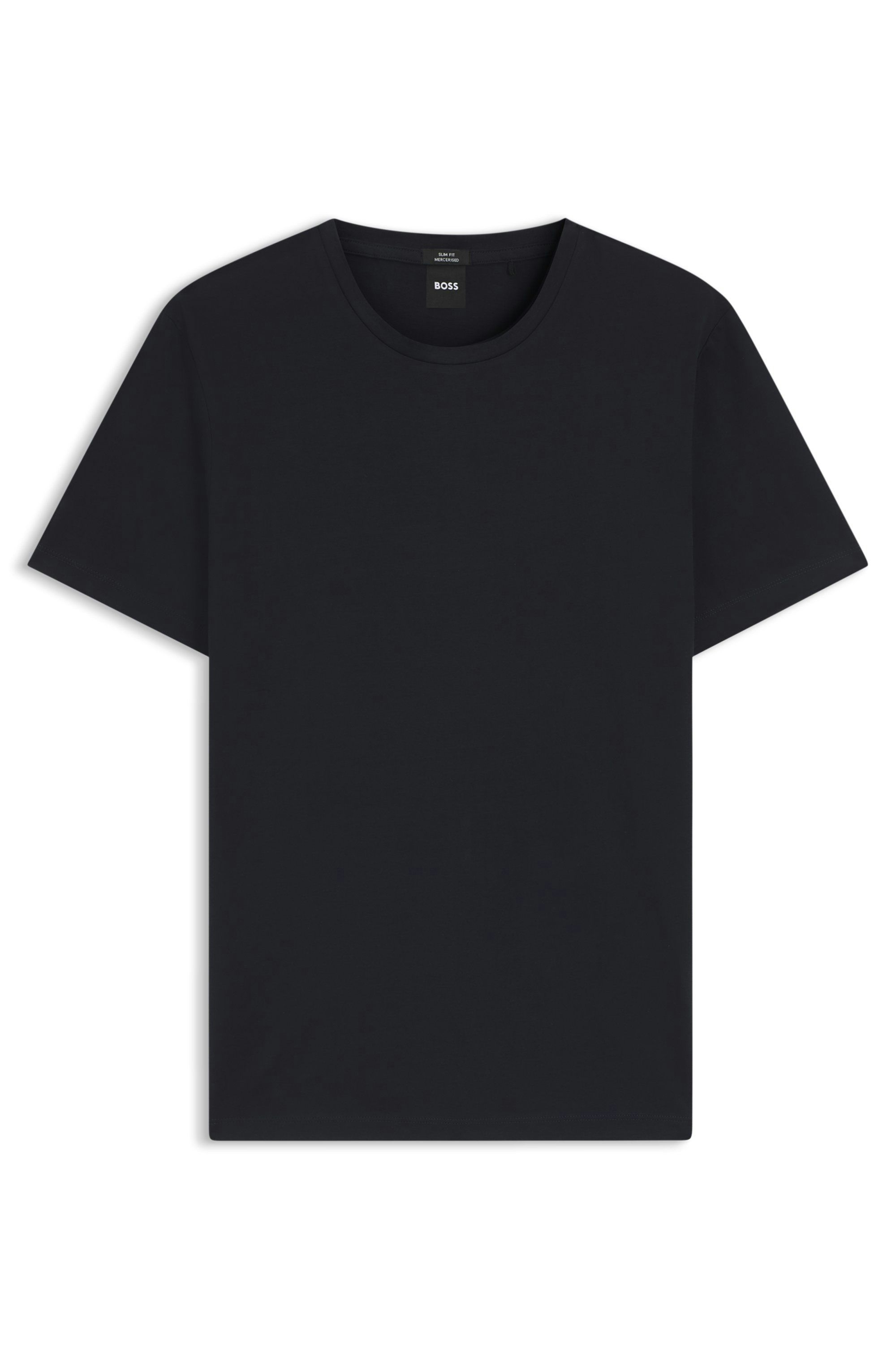 Tričko slim fit z mercerizované bavlny - Dark Blue