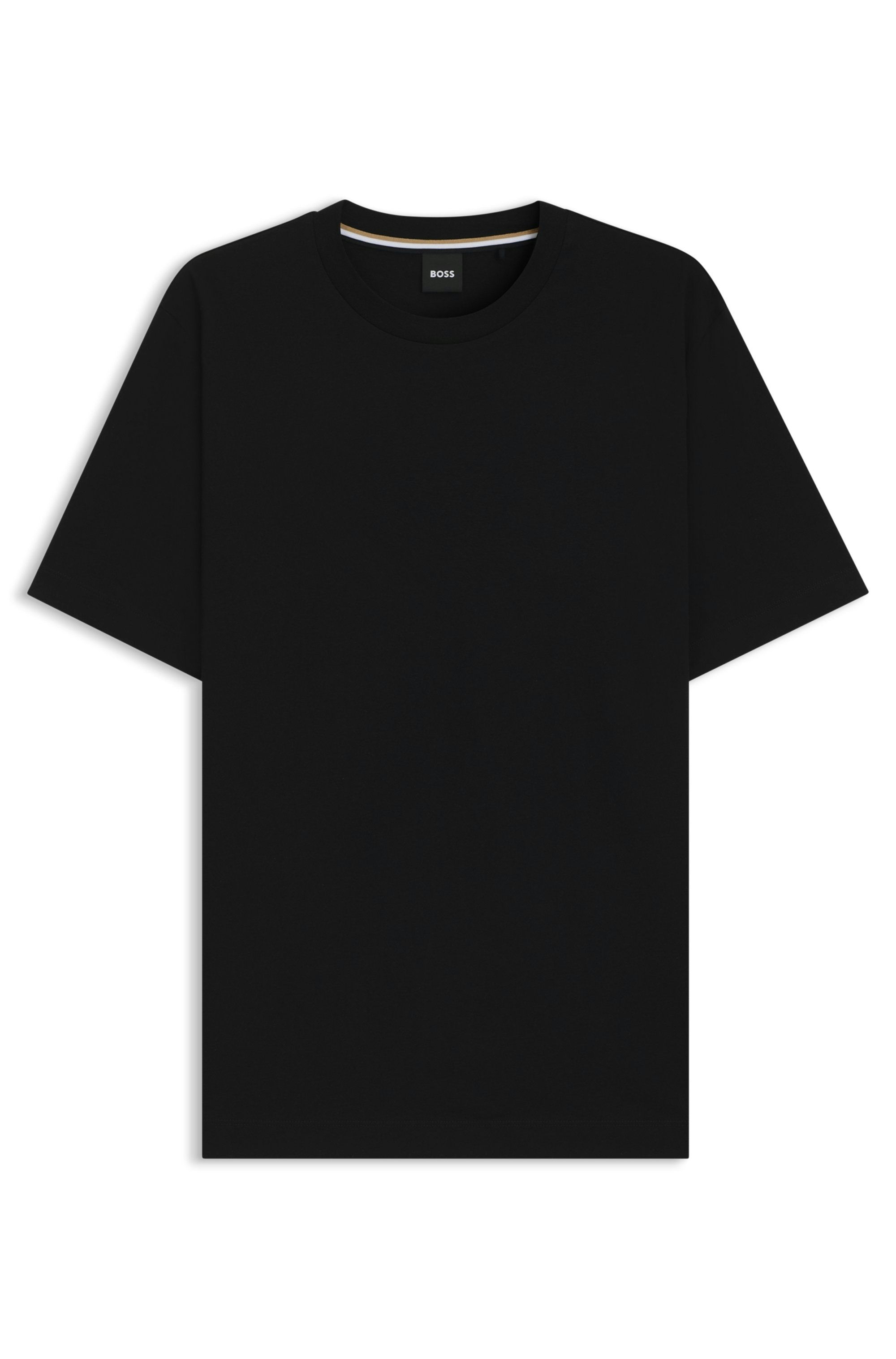 Tričko regular střihu z bavlněného žerzeje - Black