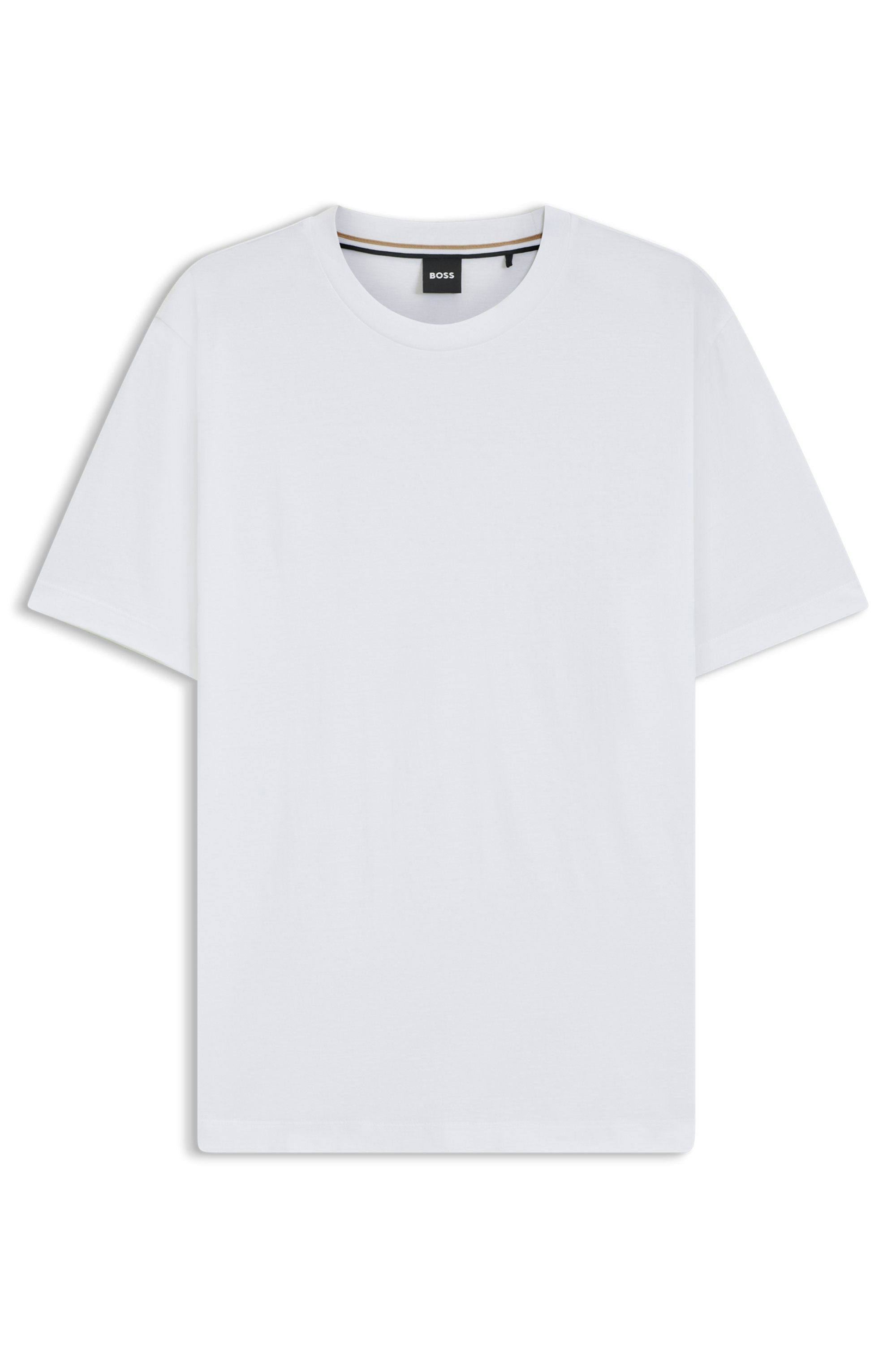 Tričko regular střihu z bavlněného žerzeje - White