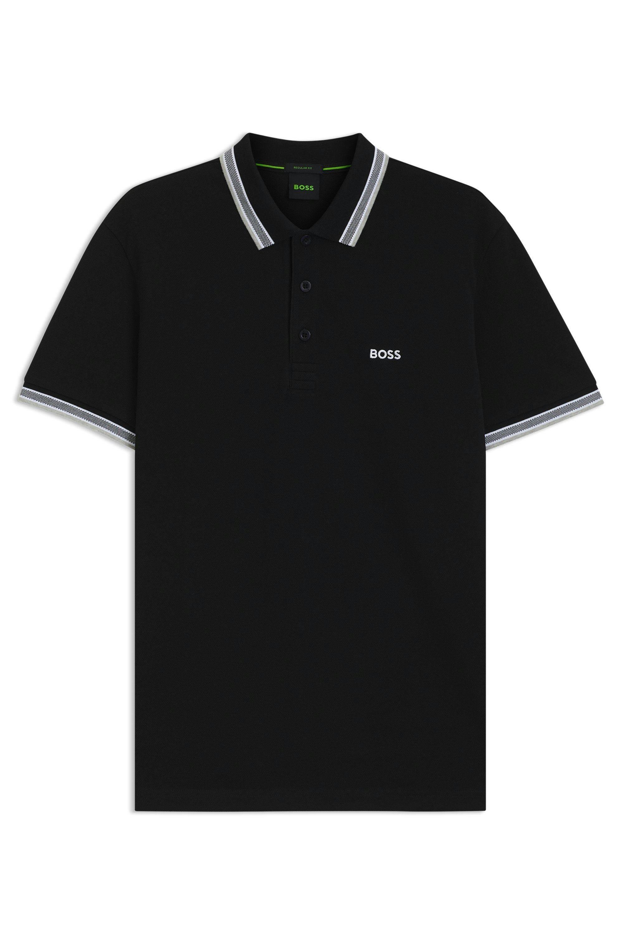 Polotričko BOSS z bavlněného piké - Black