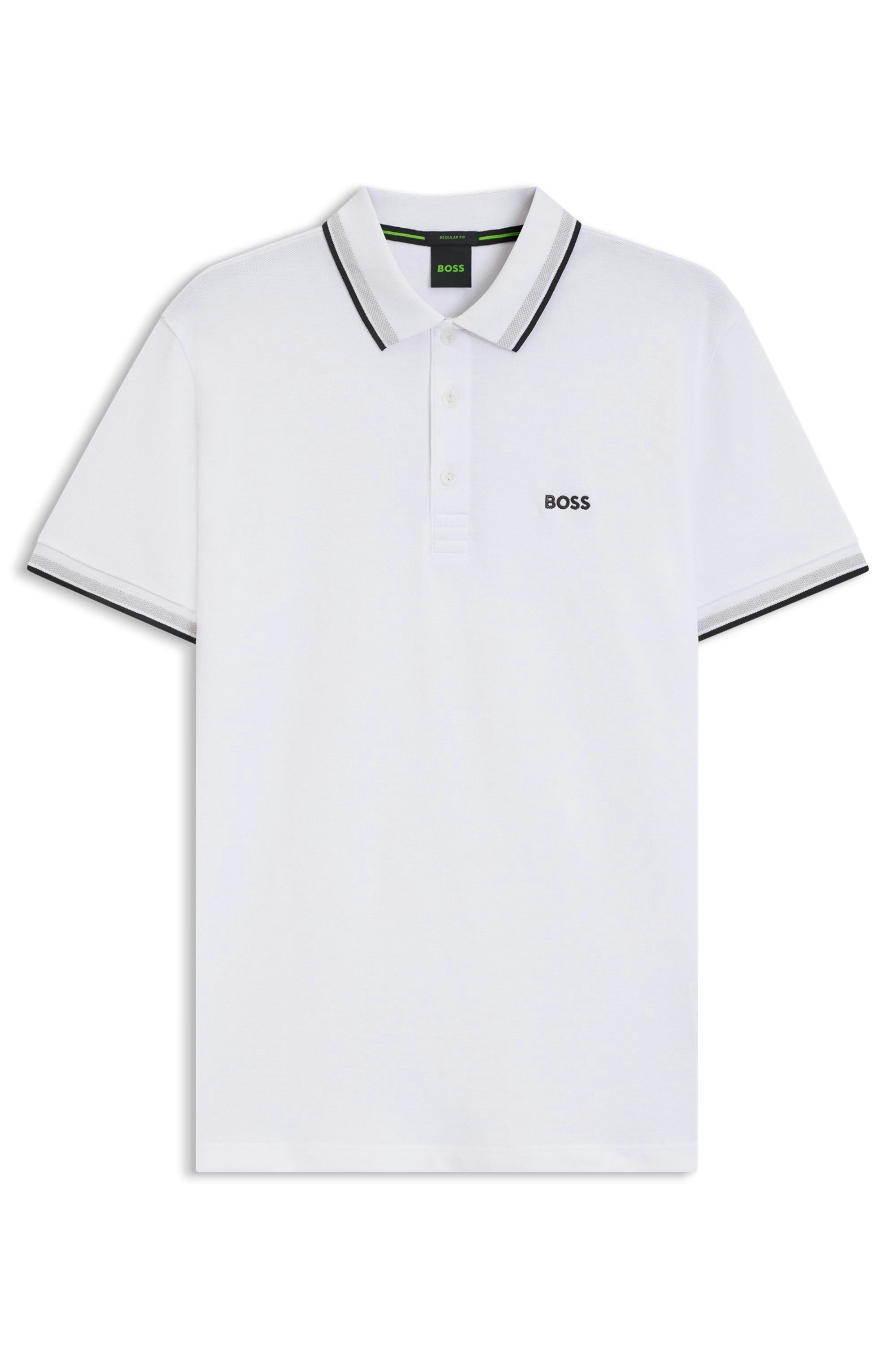 Polotričko BOSS z bavlněného piké - White