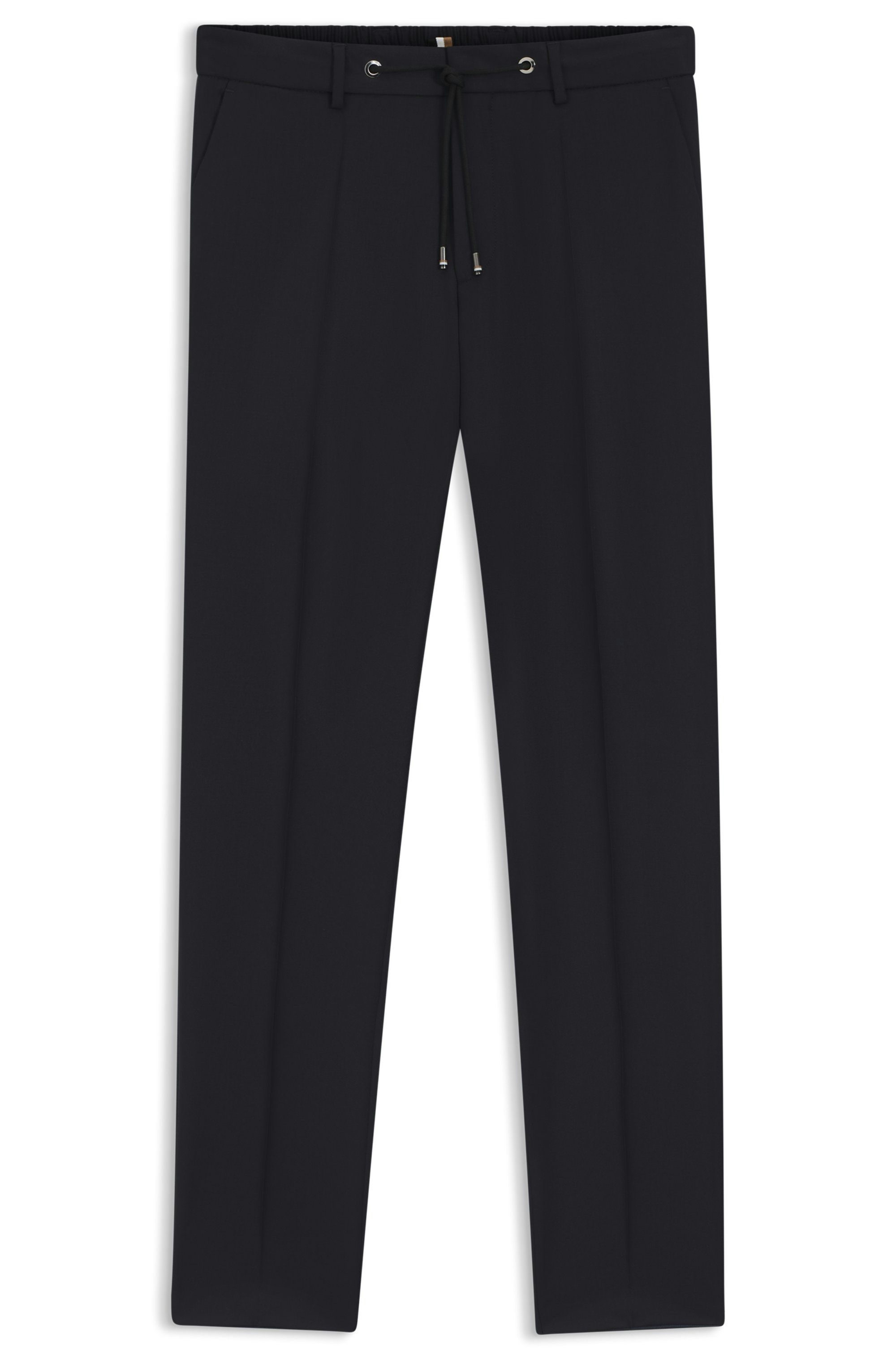 Kalhoty BOSS ONE slim fit z panenské vlny serge - Dark Blue