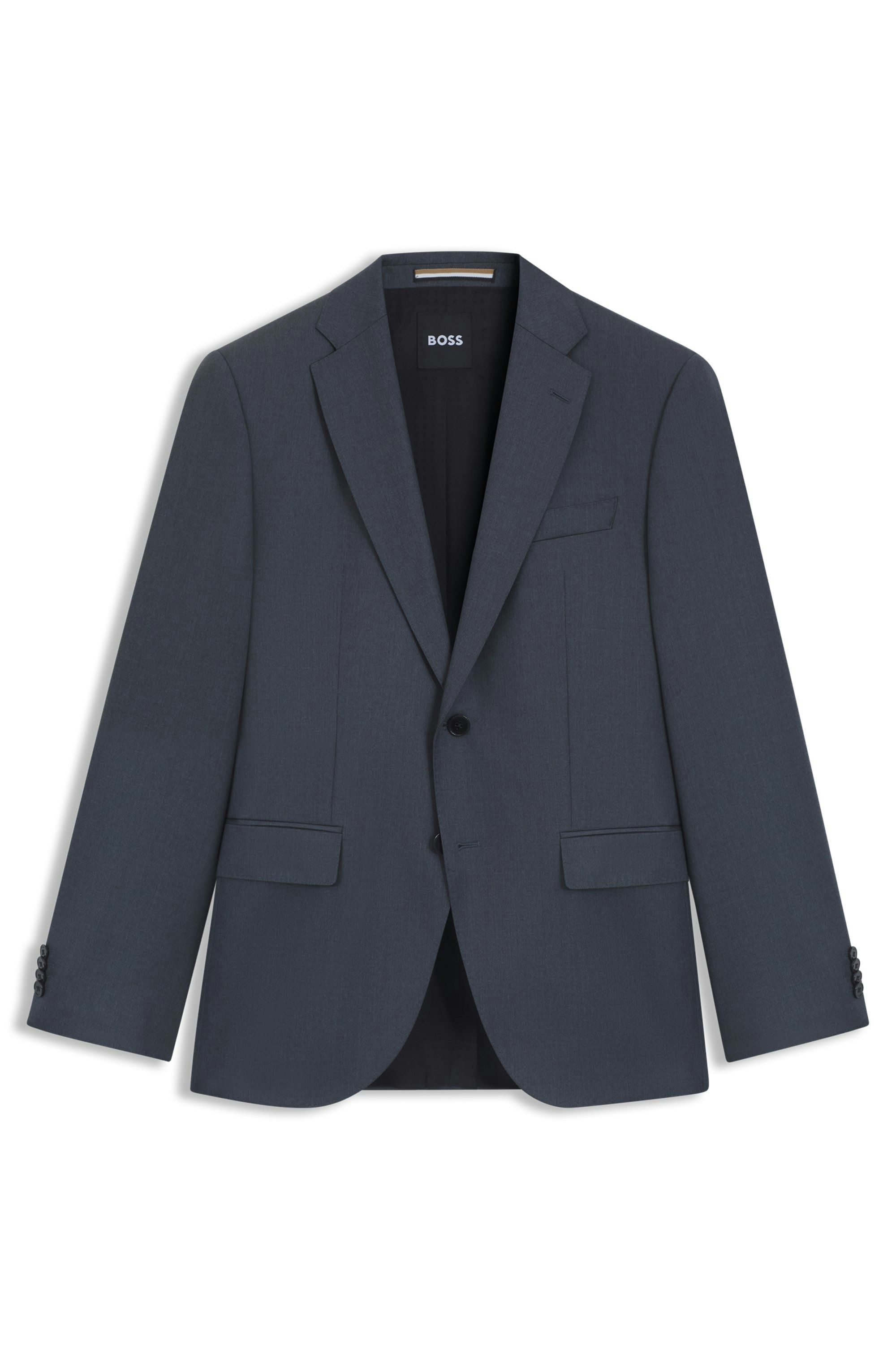 BOSS ONE Sako regular střihu z panenské vlny serge - Dark Grey