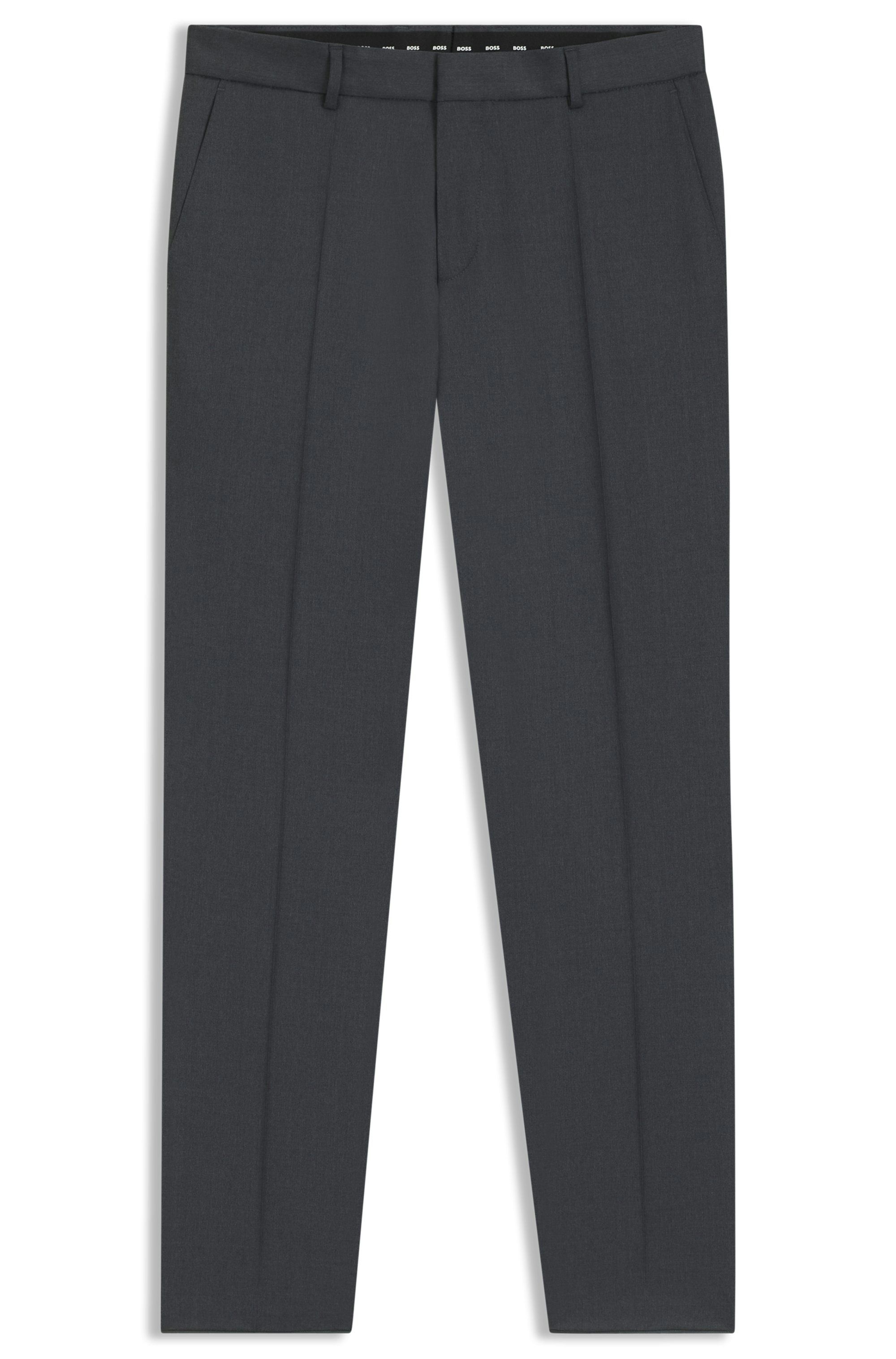 Kalhoty slim fit z panenské vlny serge - Dark Grey