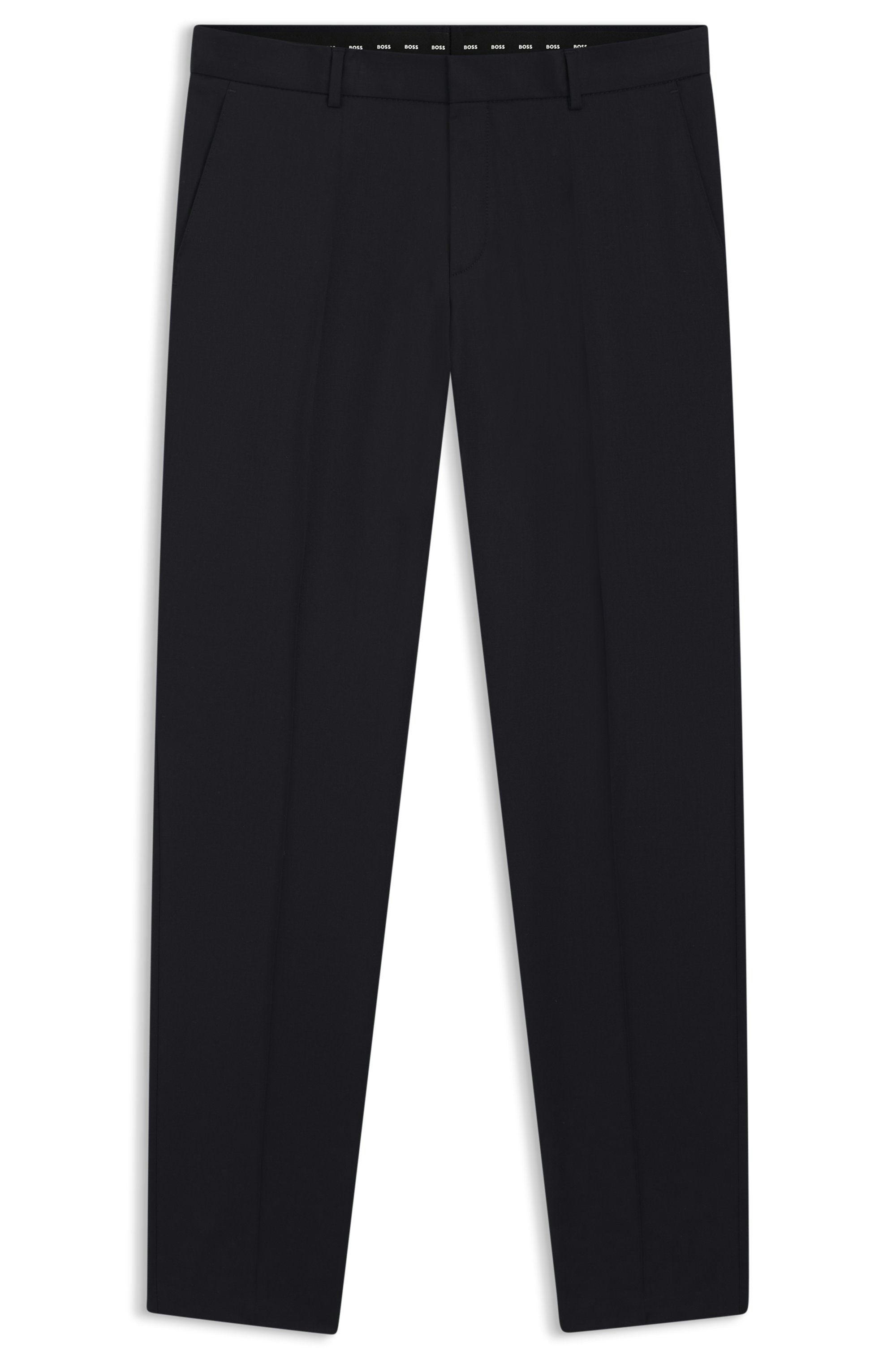 Kalhoty slim fit z panenské vlny serge - Dark Blue