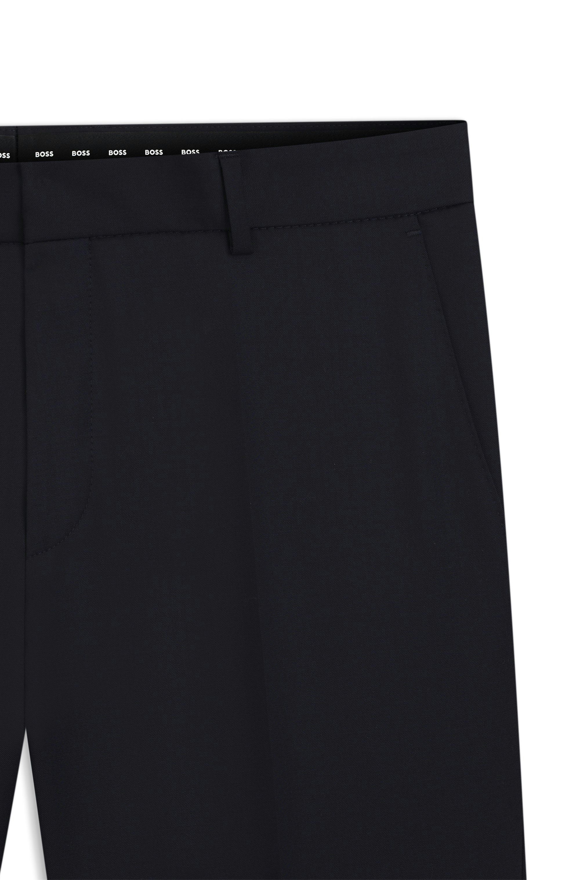 Kalhoty slim fit z panenské vlny serge - Dark Blue