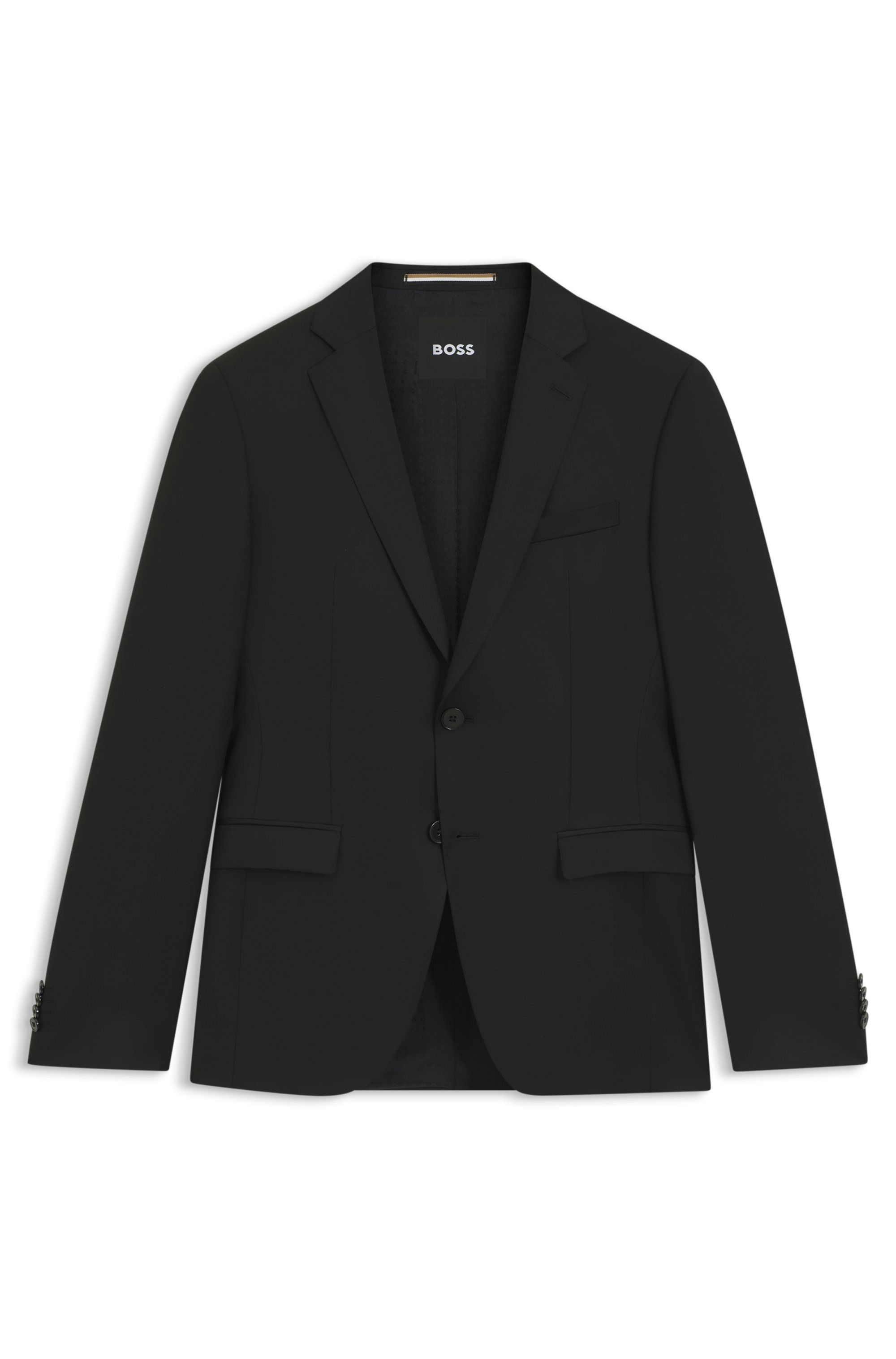 Extra úzké sako z panenské vlny serge - Black