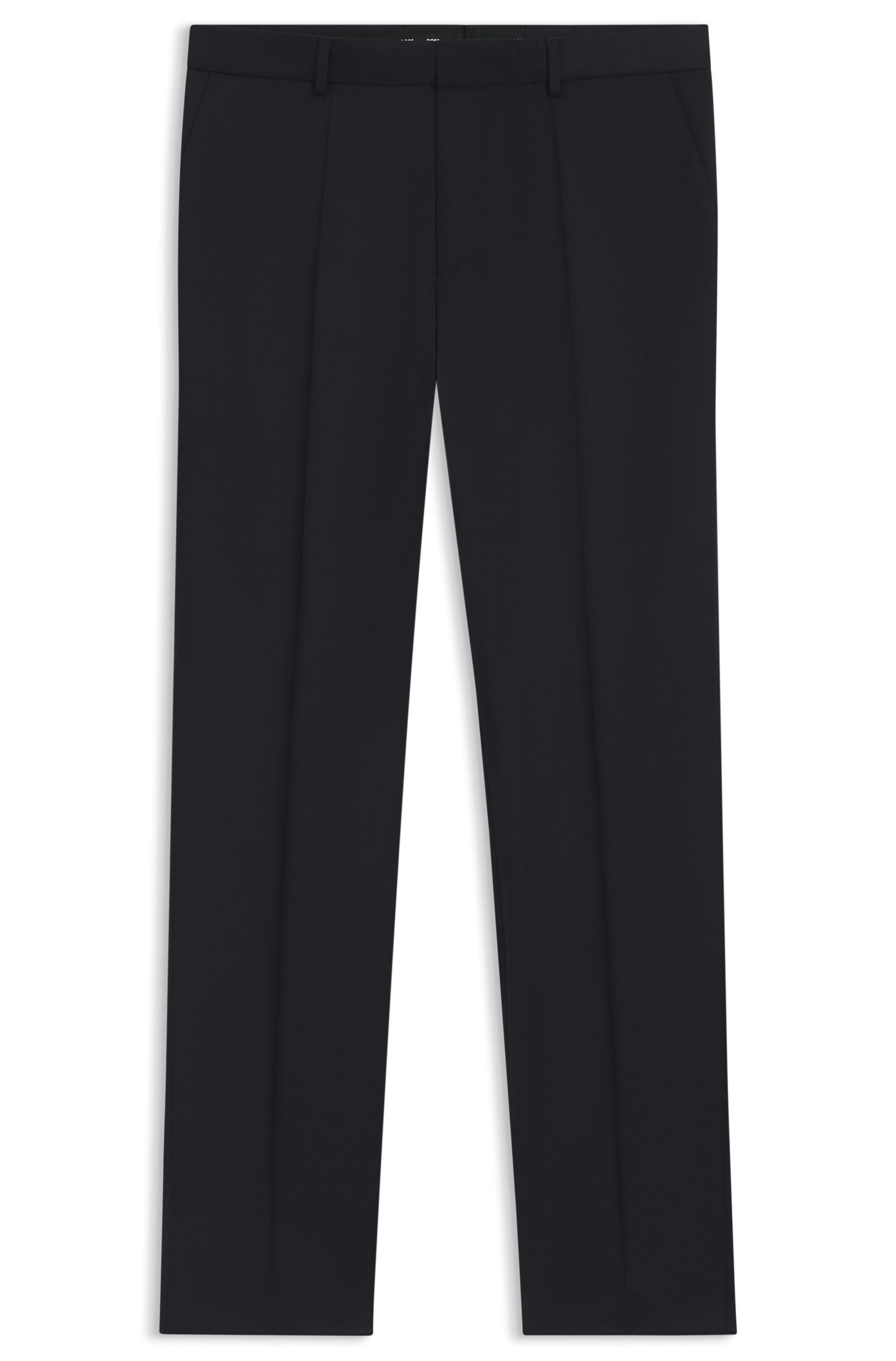 Kalhoty regular střihu z panenské vlny serge - Dark Blue
