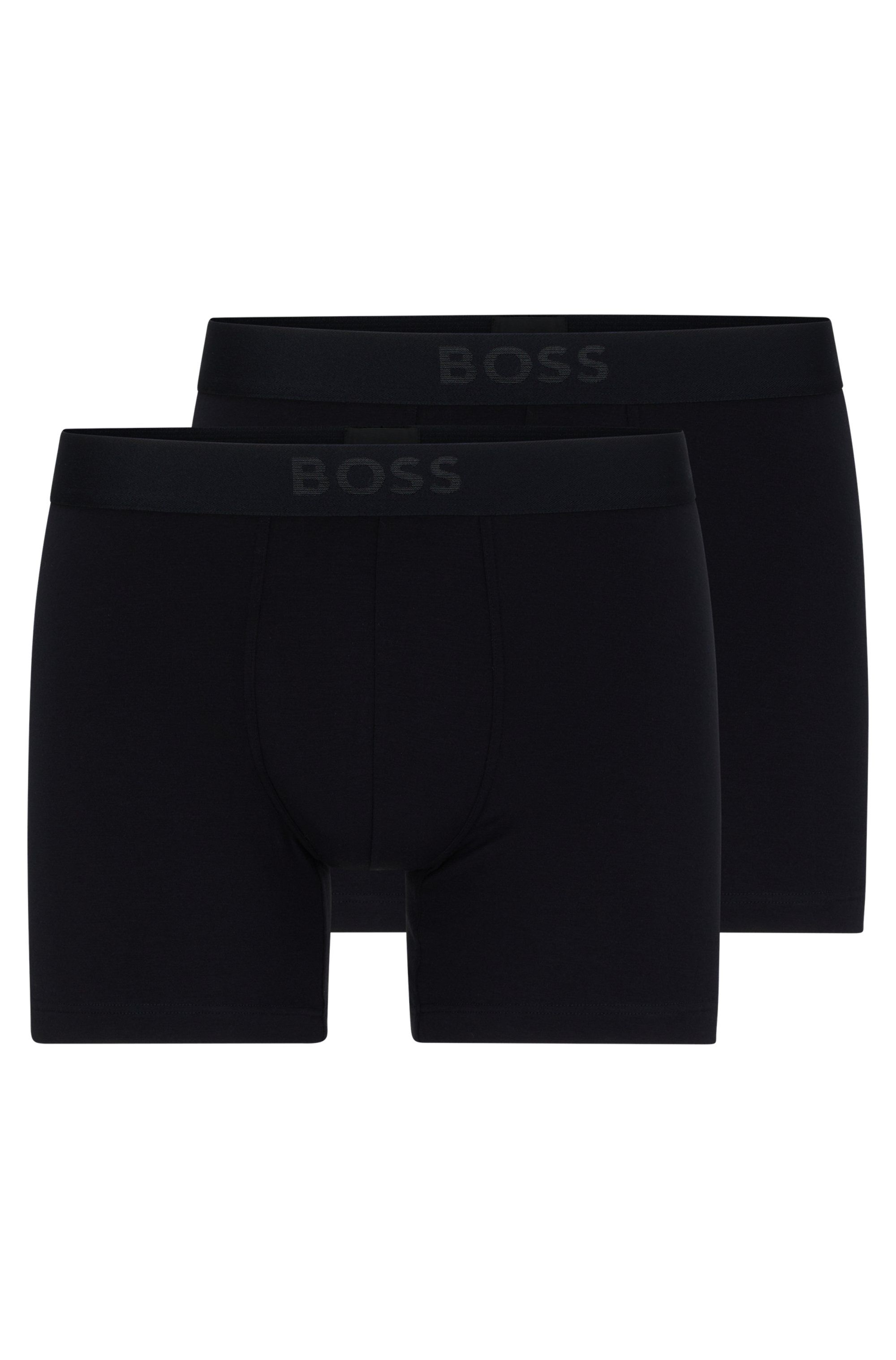 Dvojbalení boxerek z strečového modalu s logem - Black