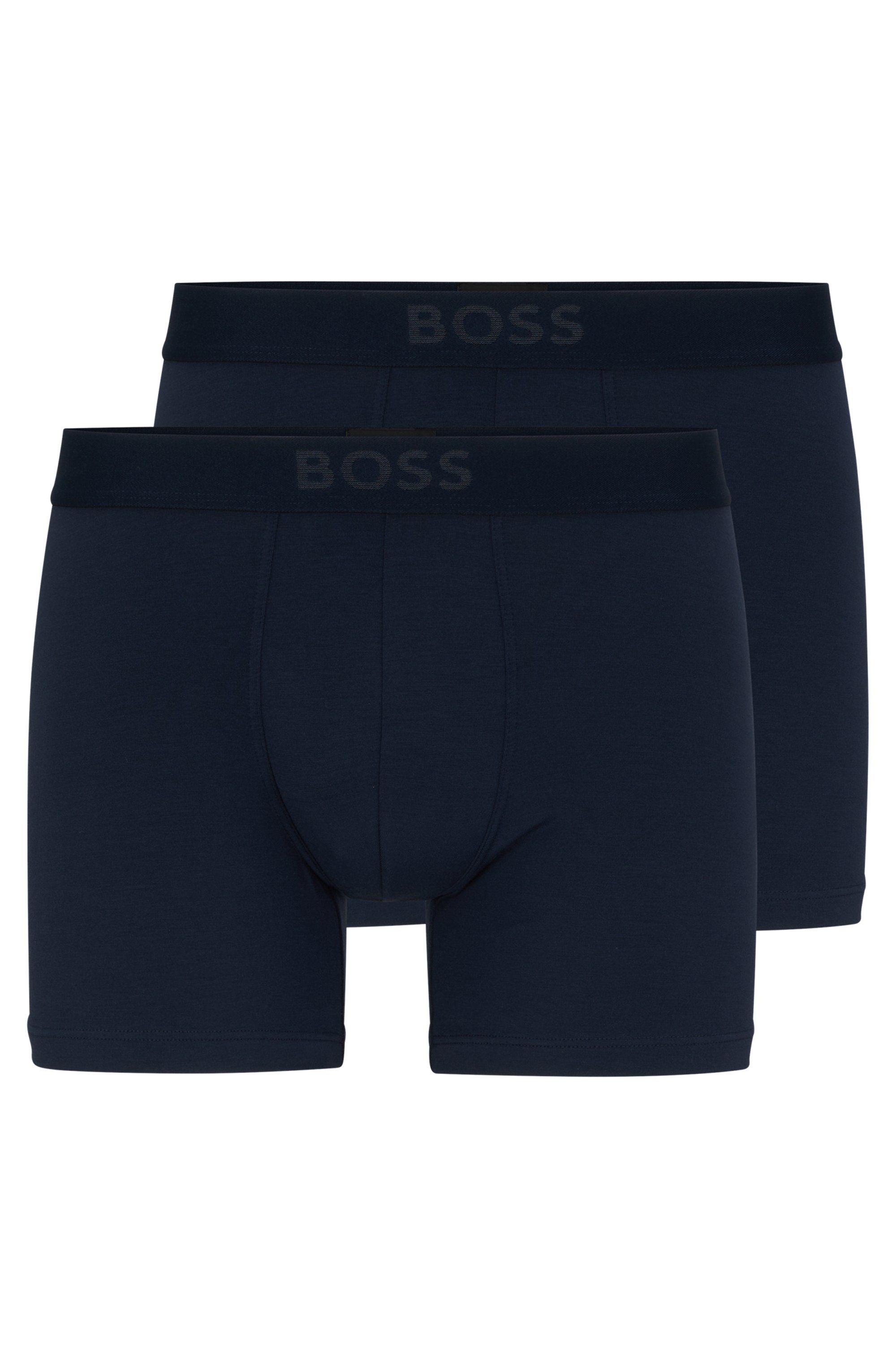 Dvojbalení boxerek z strečového modalu s logem - Dark Blue