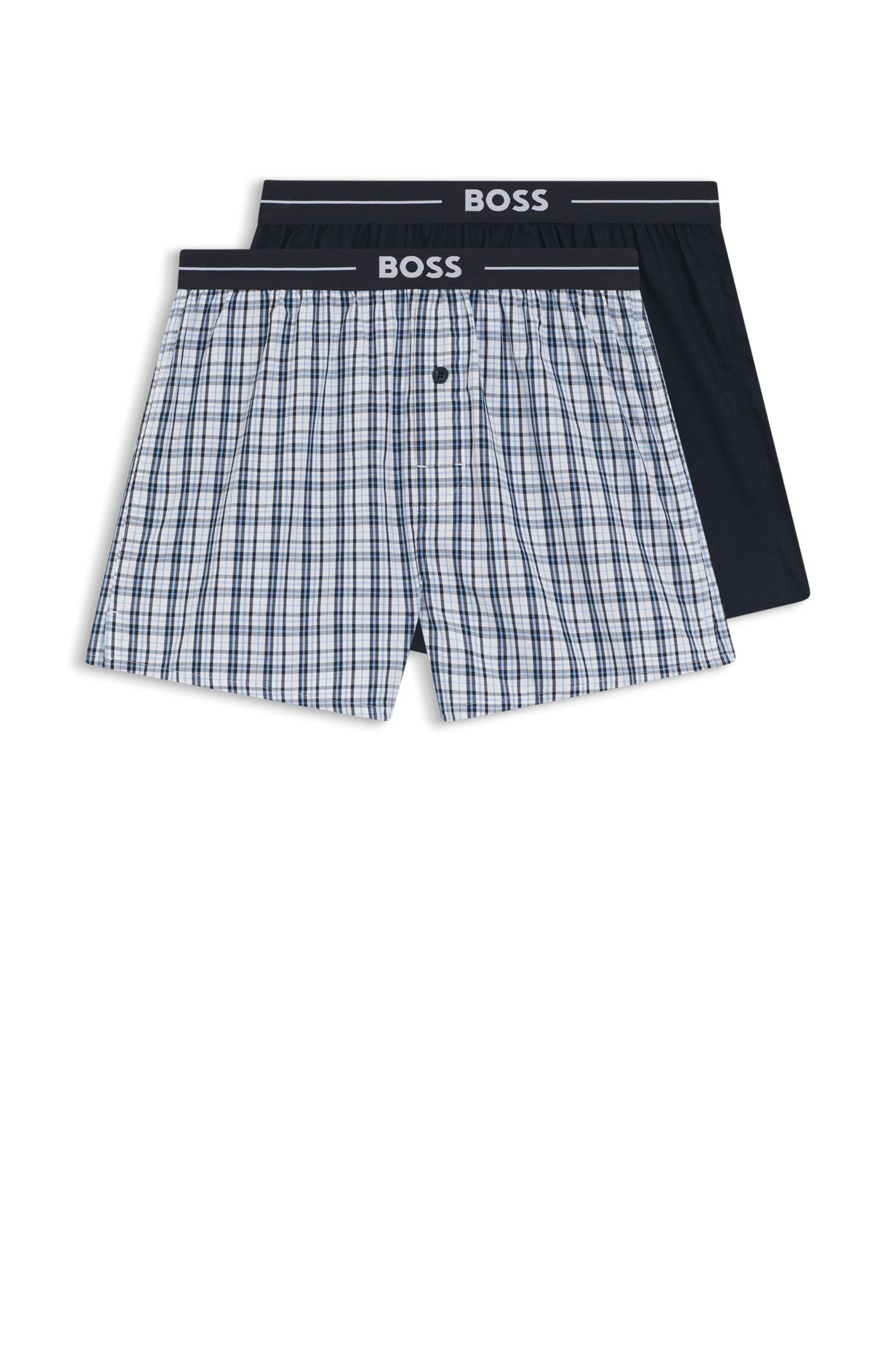 Balení dvou bavlněných pyžamových šortek s logem v pase - Dark Blue