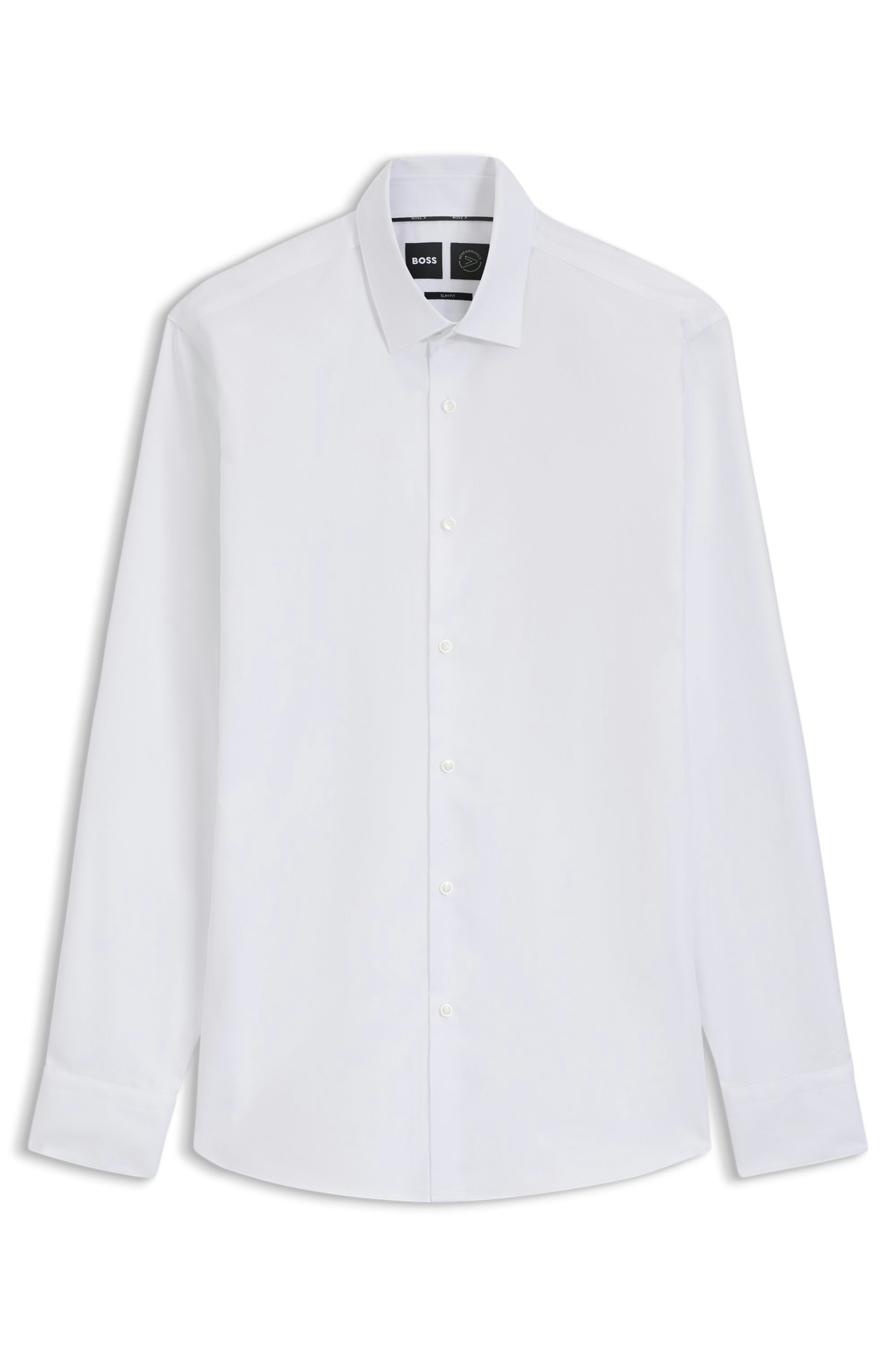 Košile slim fit z vysoce funkční strukturované bavlny - White