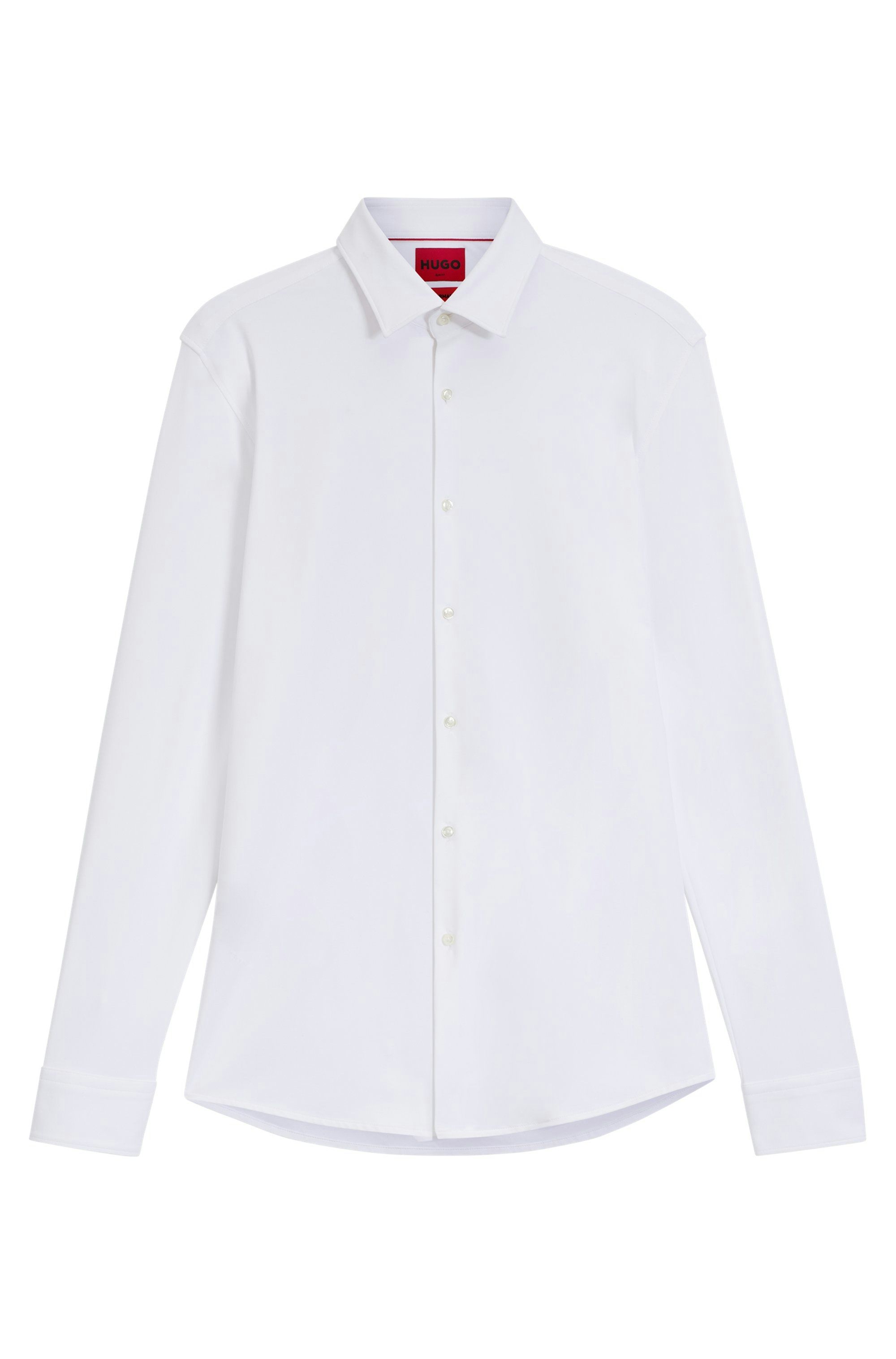 Tričko slim fit z funkčního strečového žerzeje - Open White