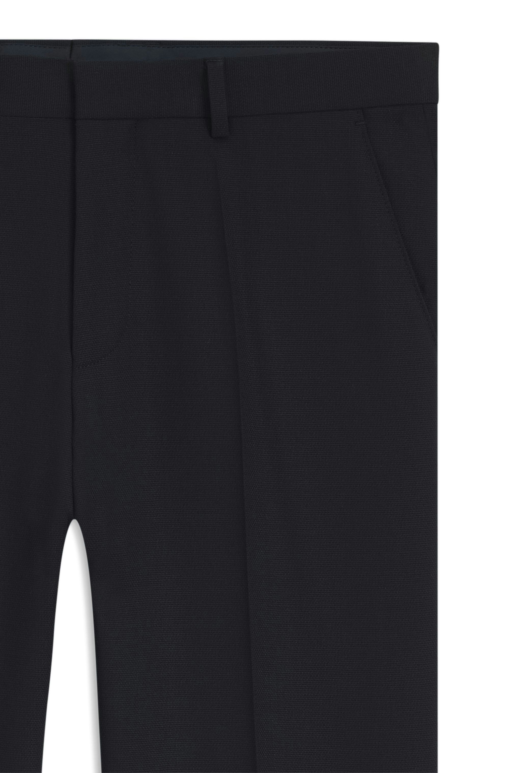 Nohavice rovného strihu z pružnej tkaniny s mikrovzorom - Dark Blue