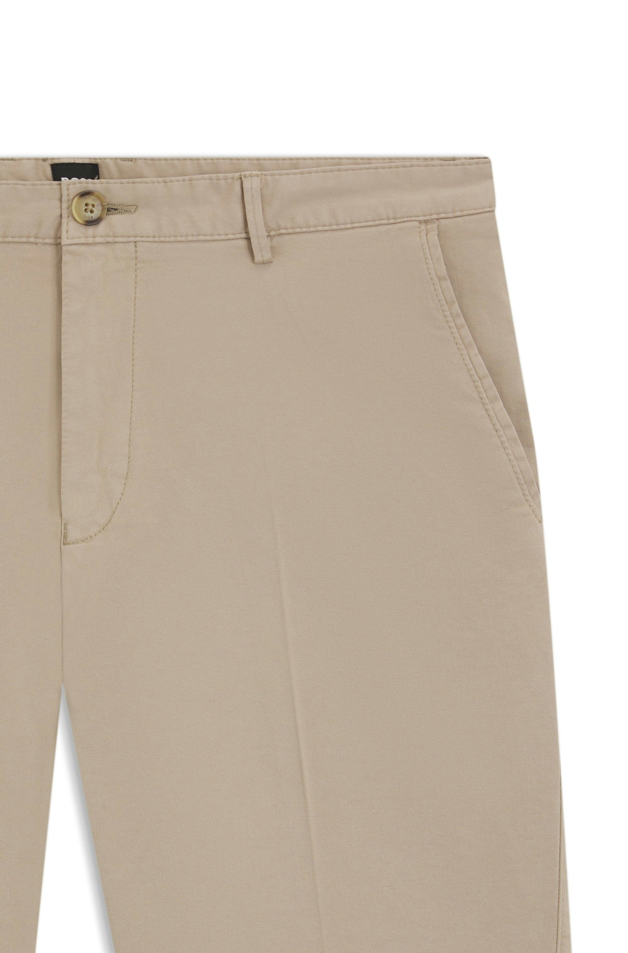 Úzké šortky ze strečového bavlněného gabardénu - Open Beige