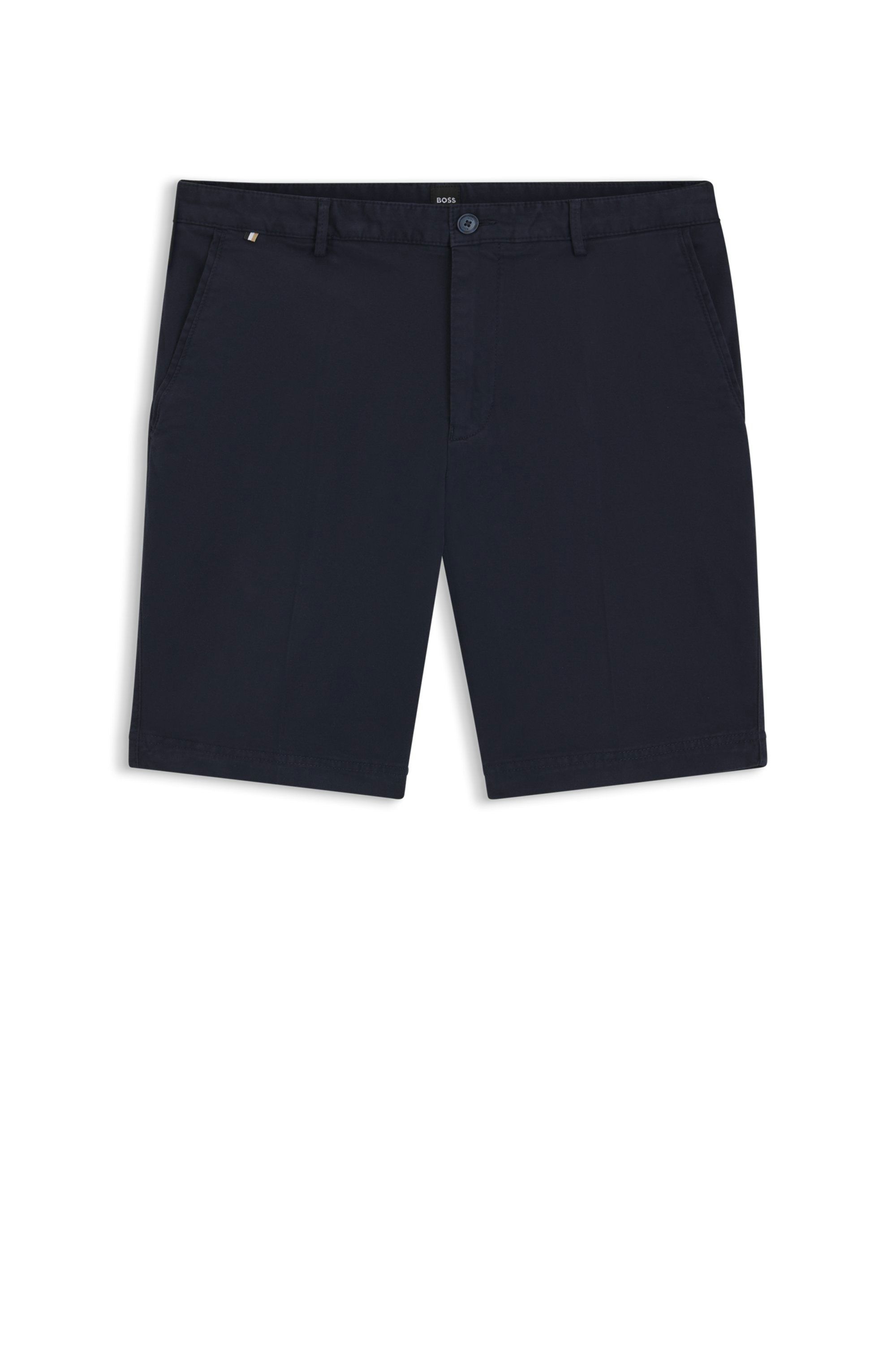 Úzké šortky ze strečového bavlněného gabardénu - Dark Blue