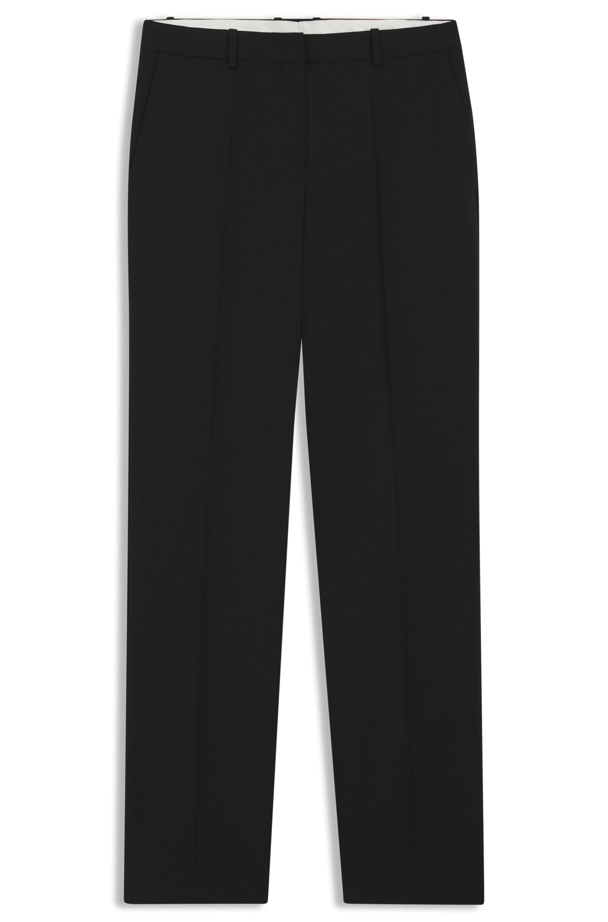 Kalhoty regular střihu z italské panenské vlny - Black