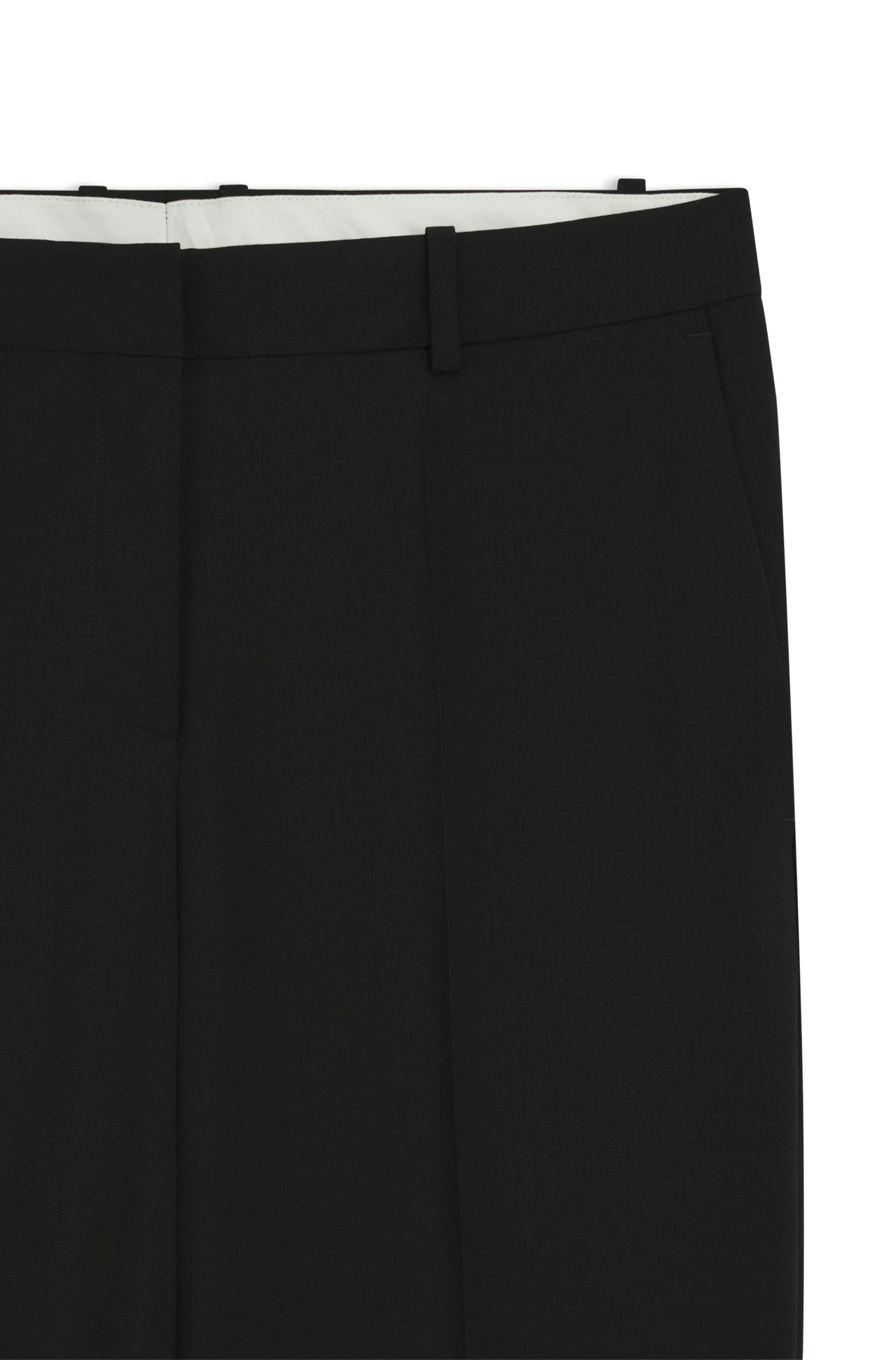 Kalhoty regular střihu z italské panenské vlny - Black