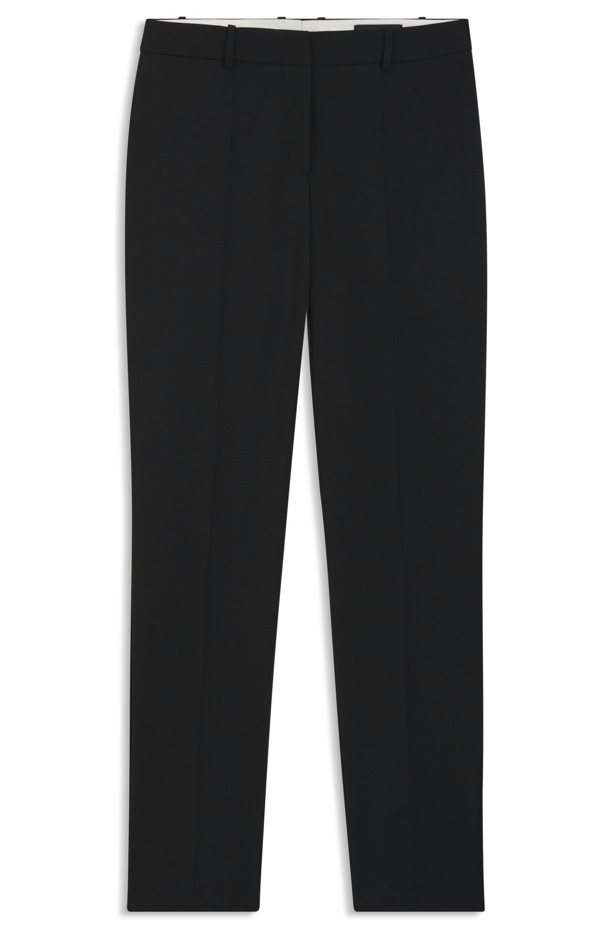Kalhoty regular střihu z italské panenské vlny - Black